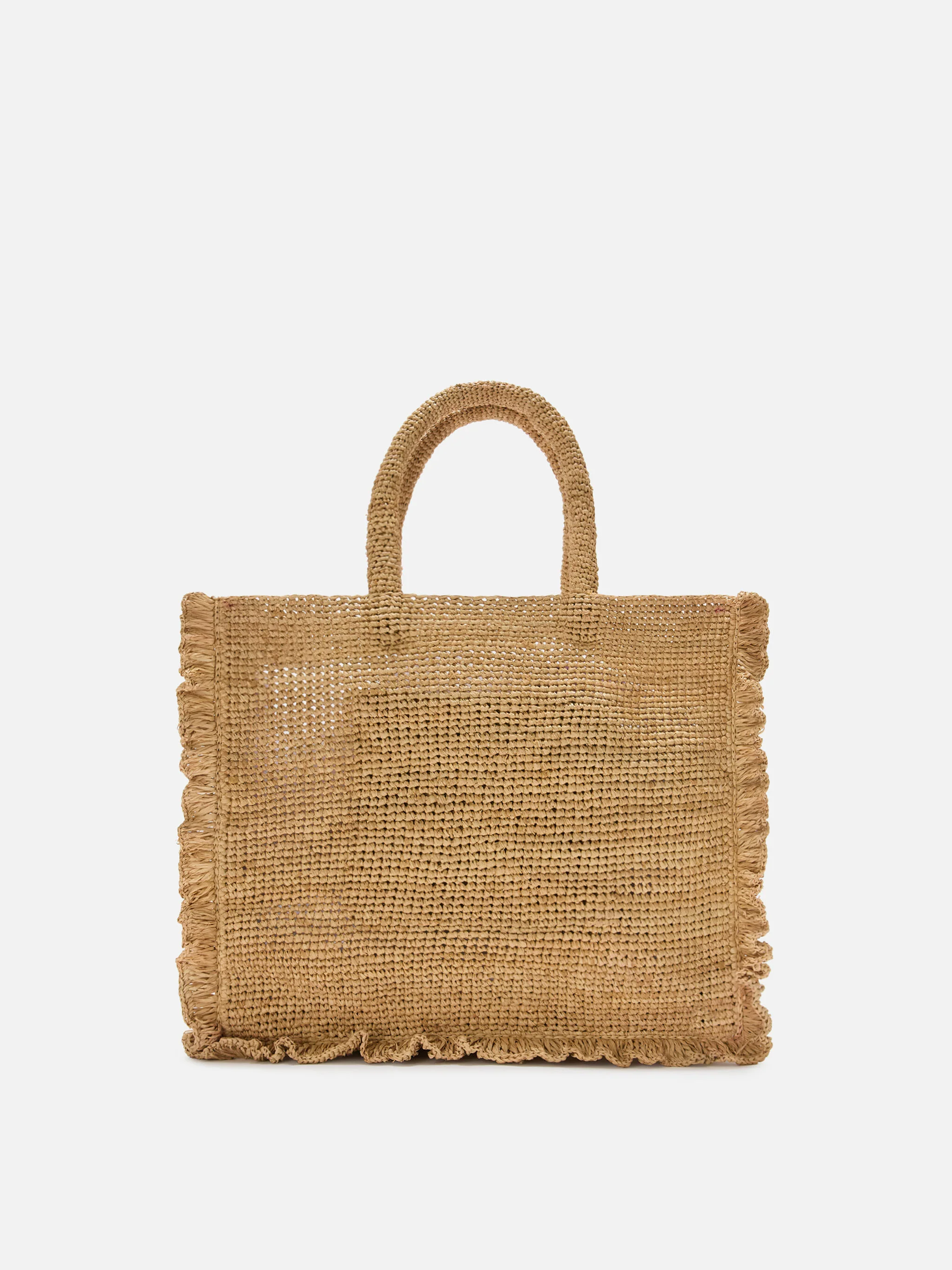 Volant medium raffia bag with embroidered logo - Image 4