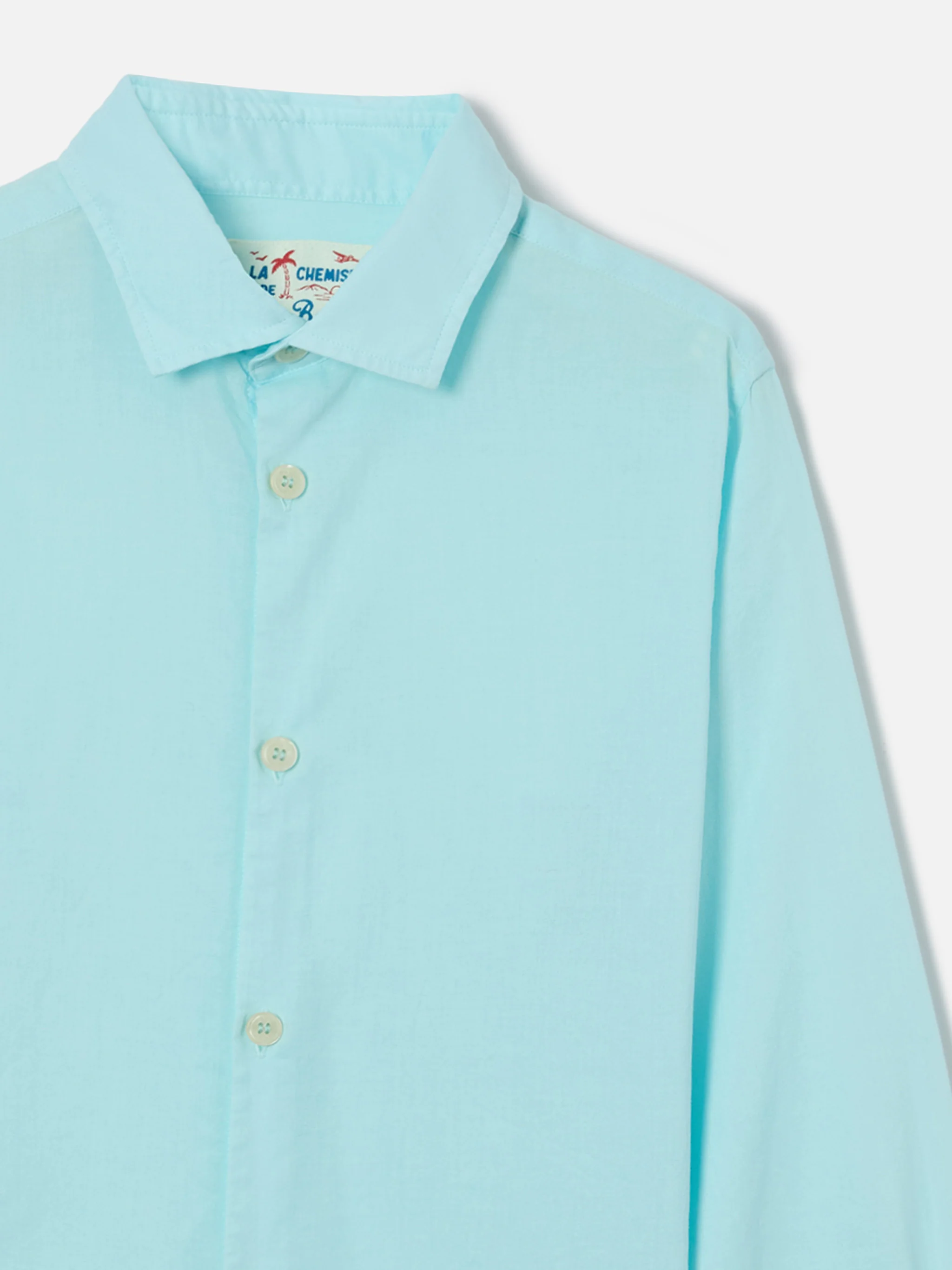 Water green Chemise Jr shirt in cotton voile - Image 2
