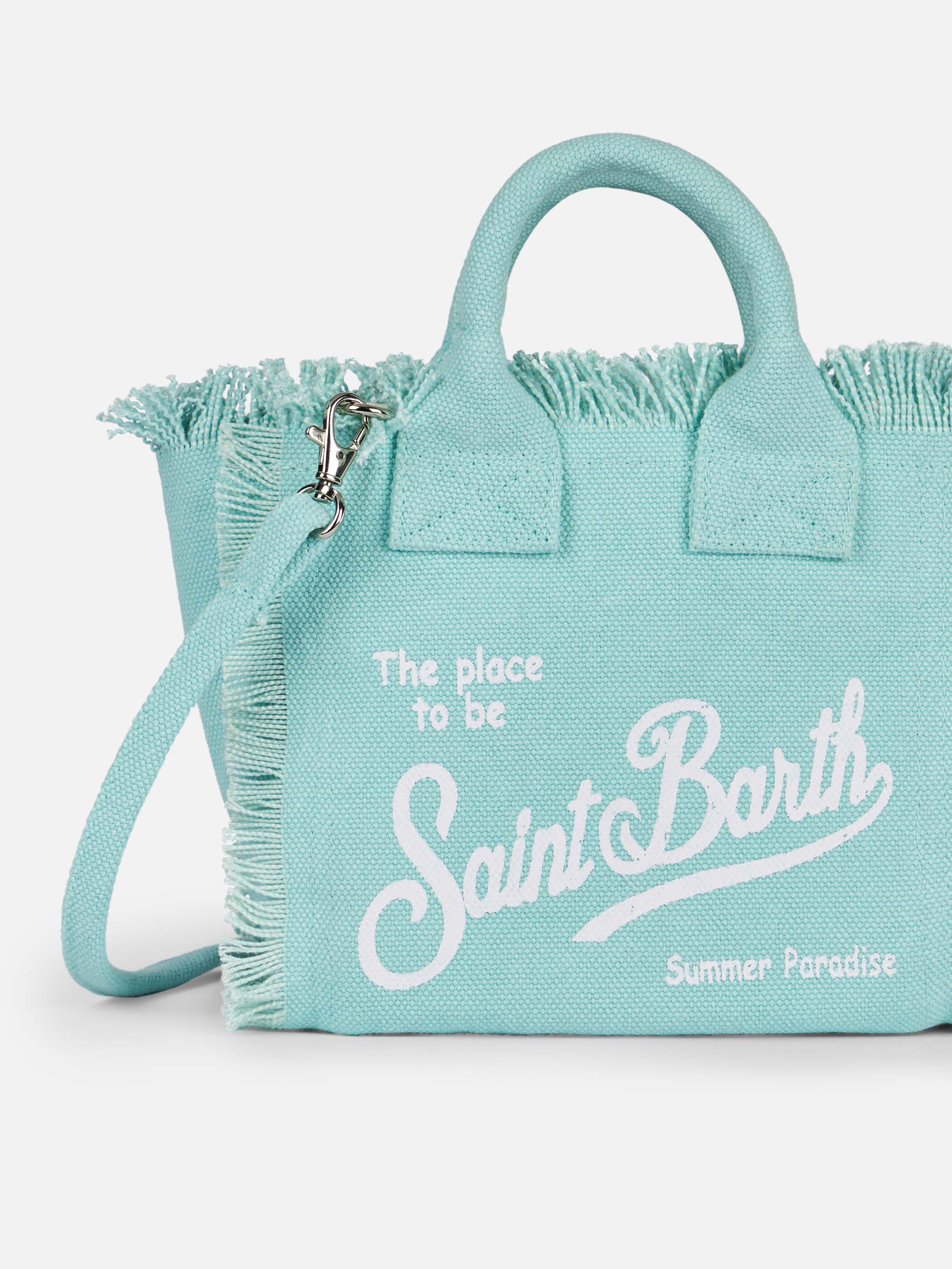 Water green cotton canvas Mini Vanity bag - Image 3