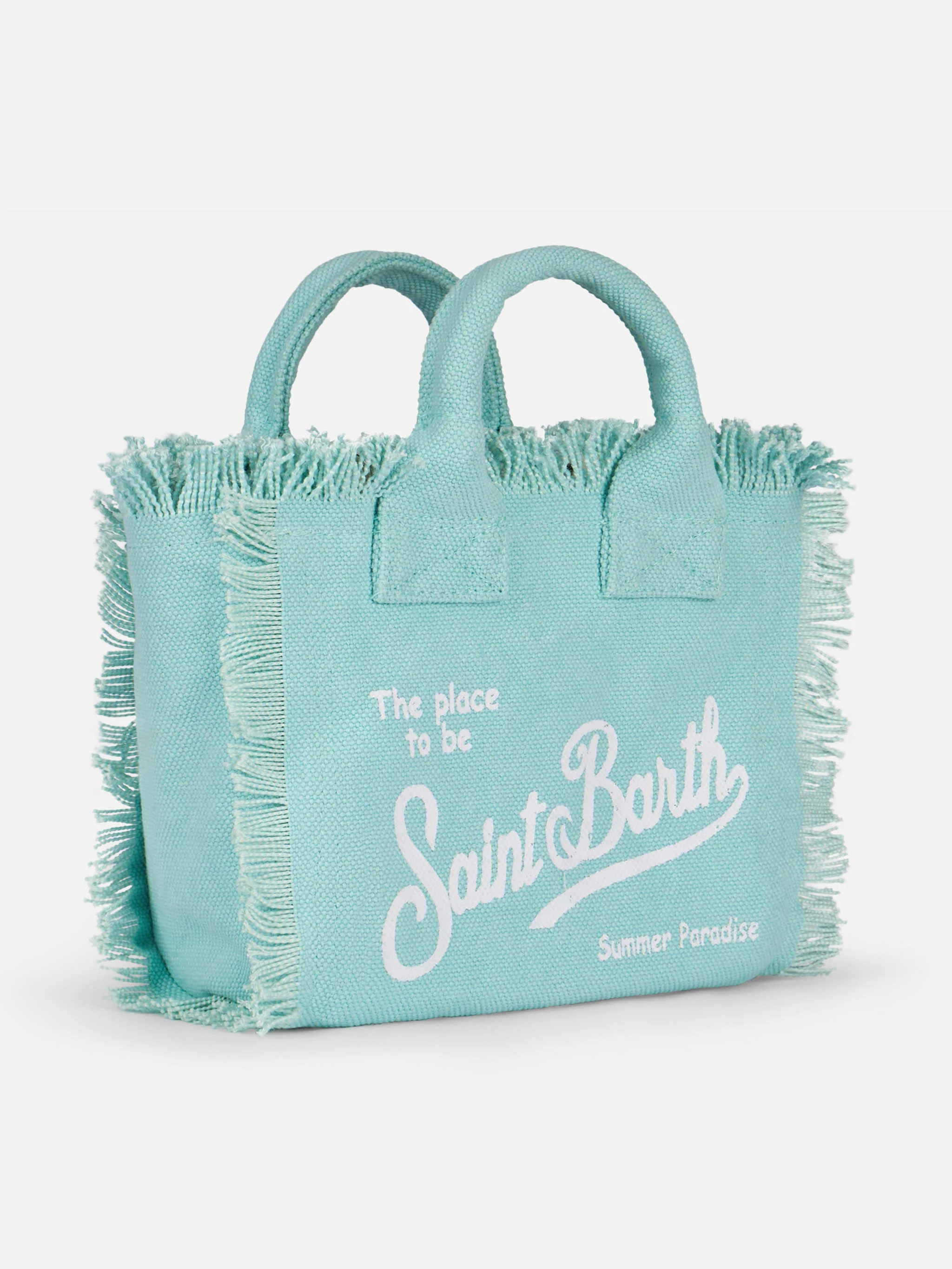Water green cotton canvas Mini Vanity bag - Image 5