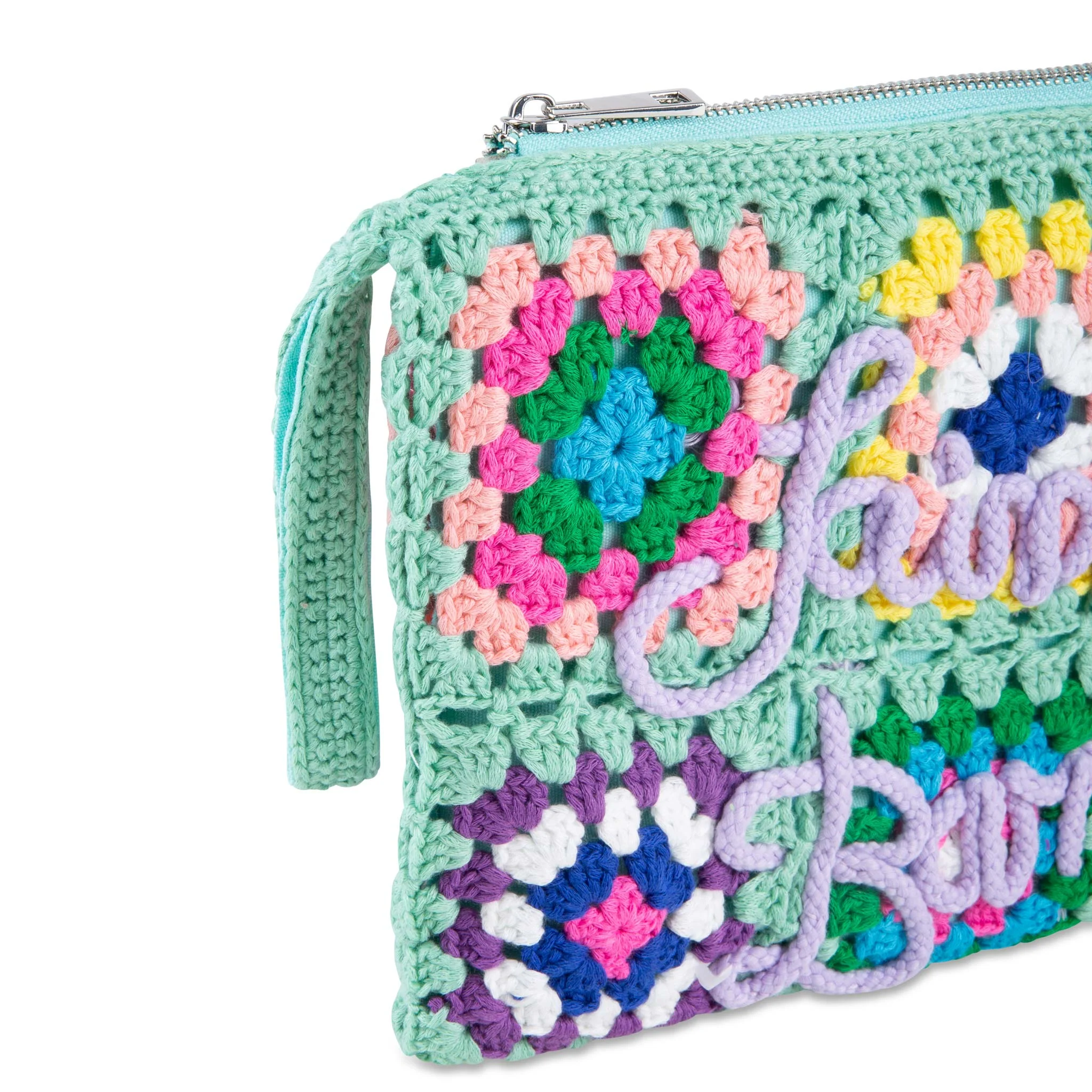 Parisienne water green crochet pouch bag with Saint Barth embroidery - Image 2