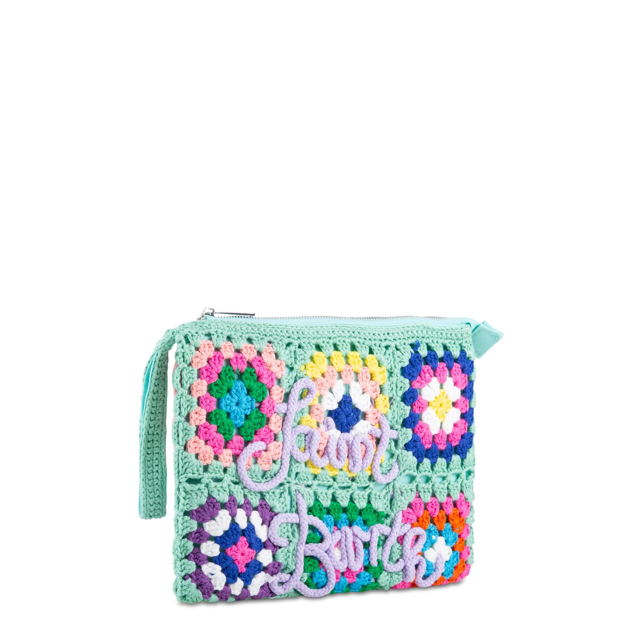 Parisienne water green crochet pouch bag with Saint Barth embroidery - Image 3