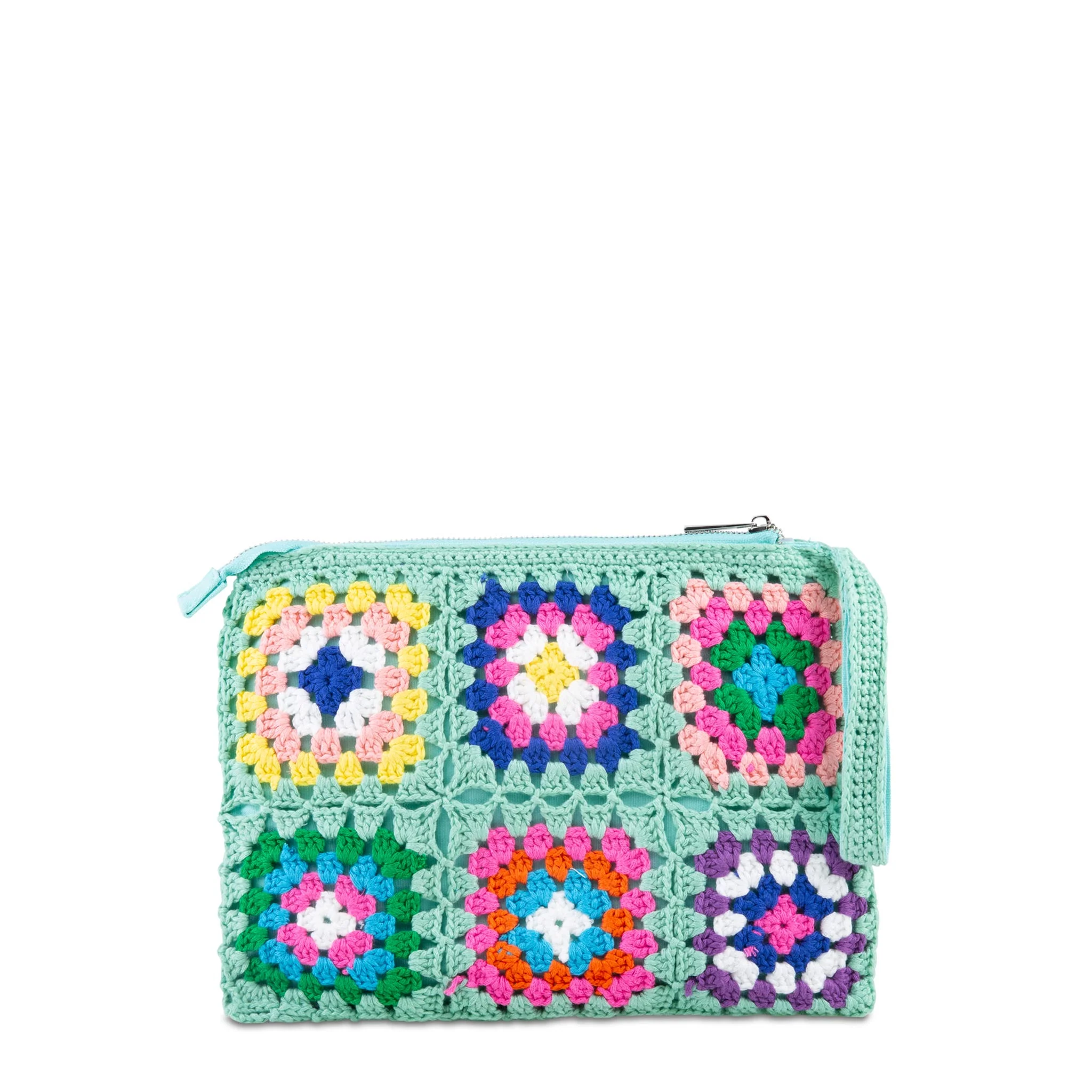 Parisienne water green crochet pouch bag with Saint Barth embroidery - Image 4