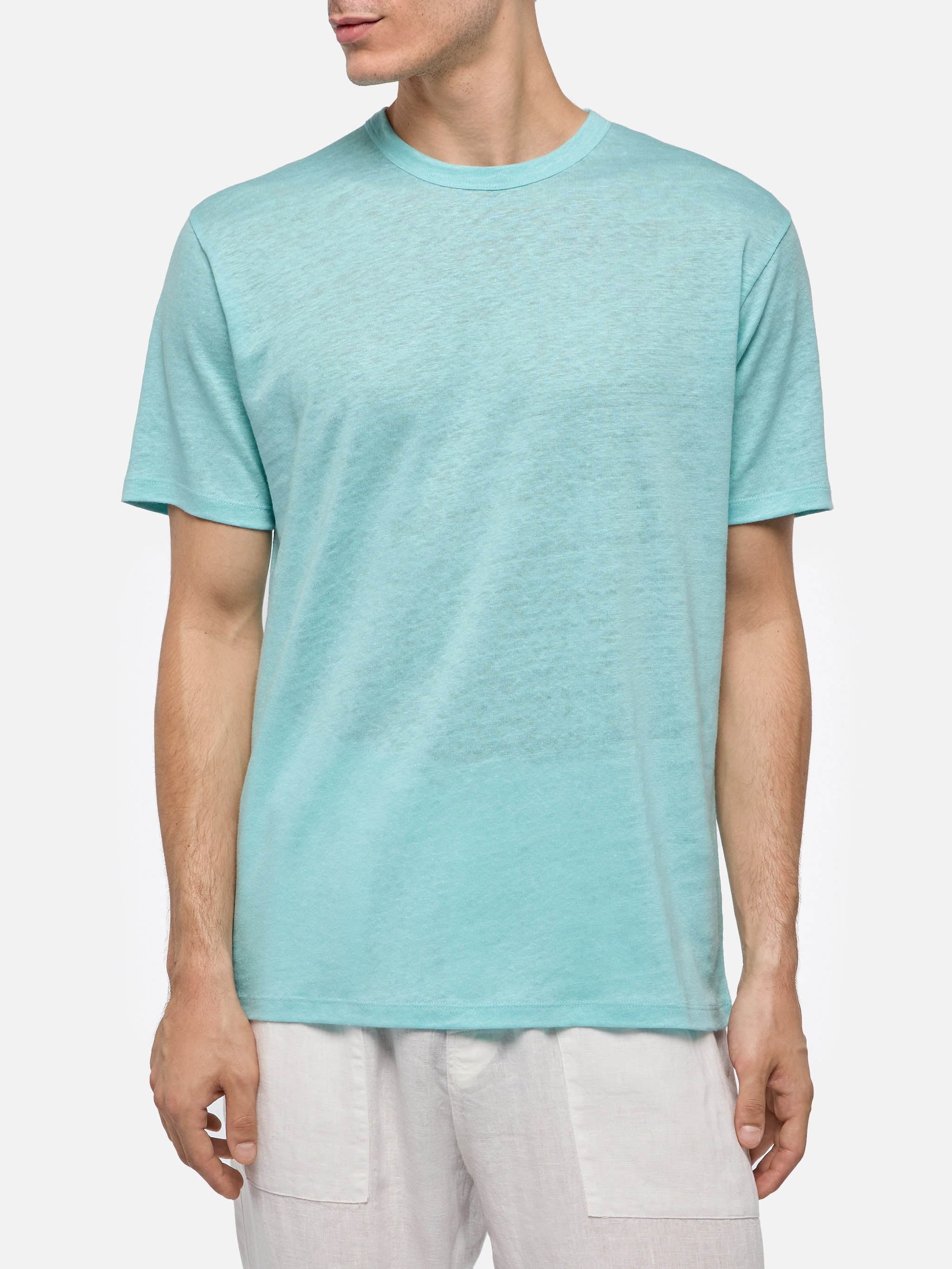 Water green linen jersey t-shirt Ecstasea - Image 2