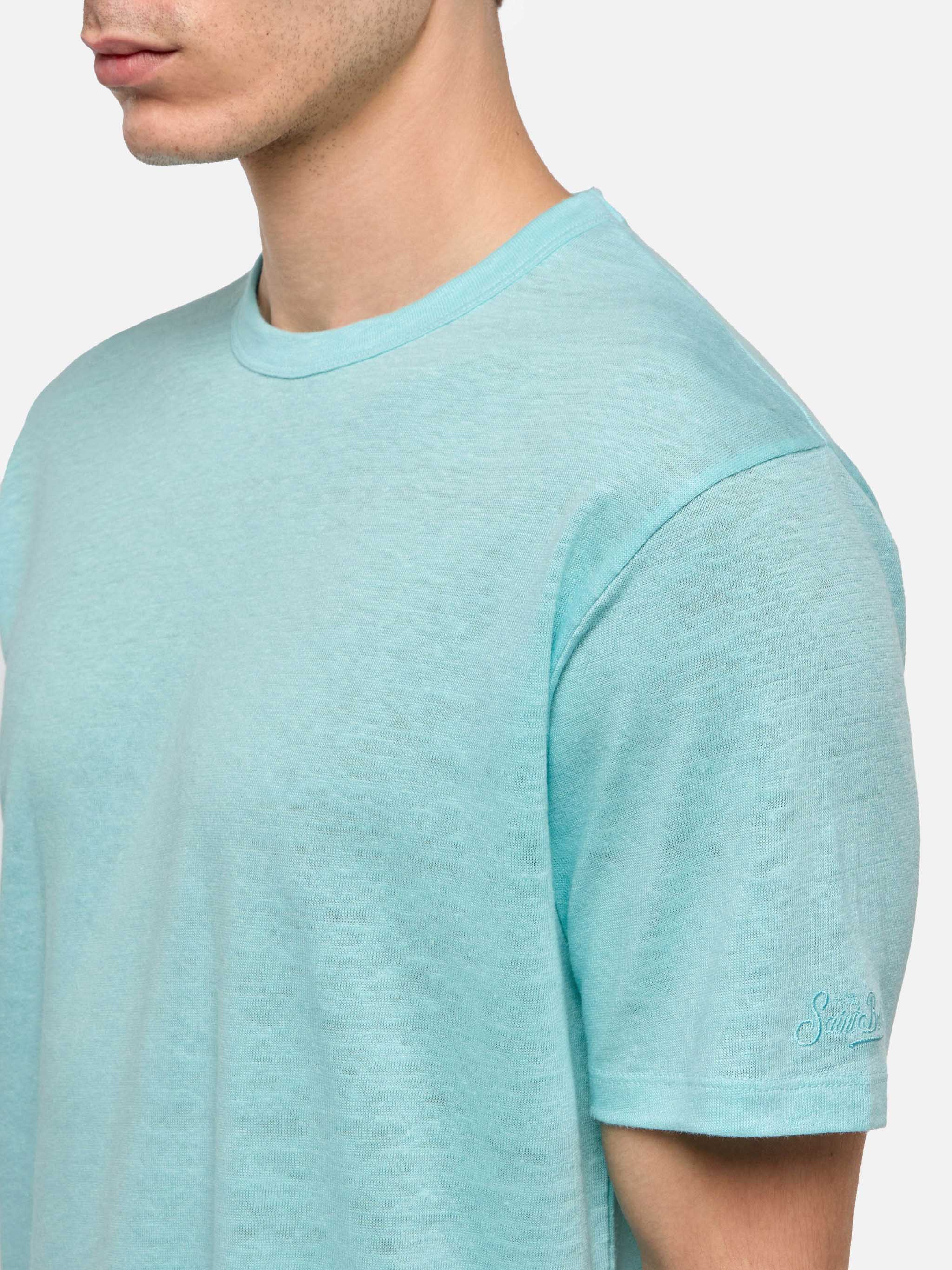 Water green linen jersey t-shirt Ecstasea - Image 3