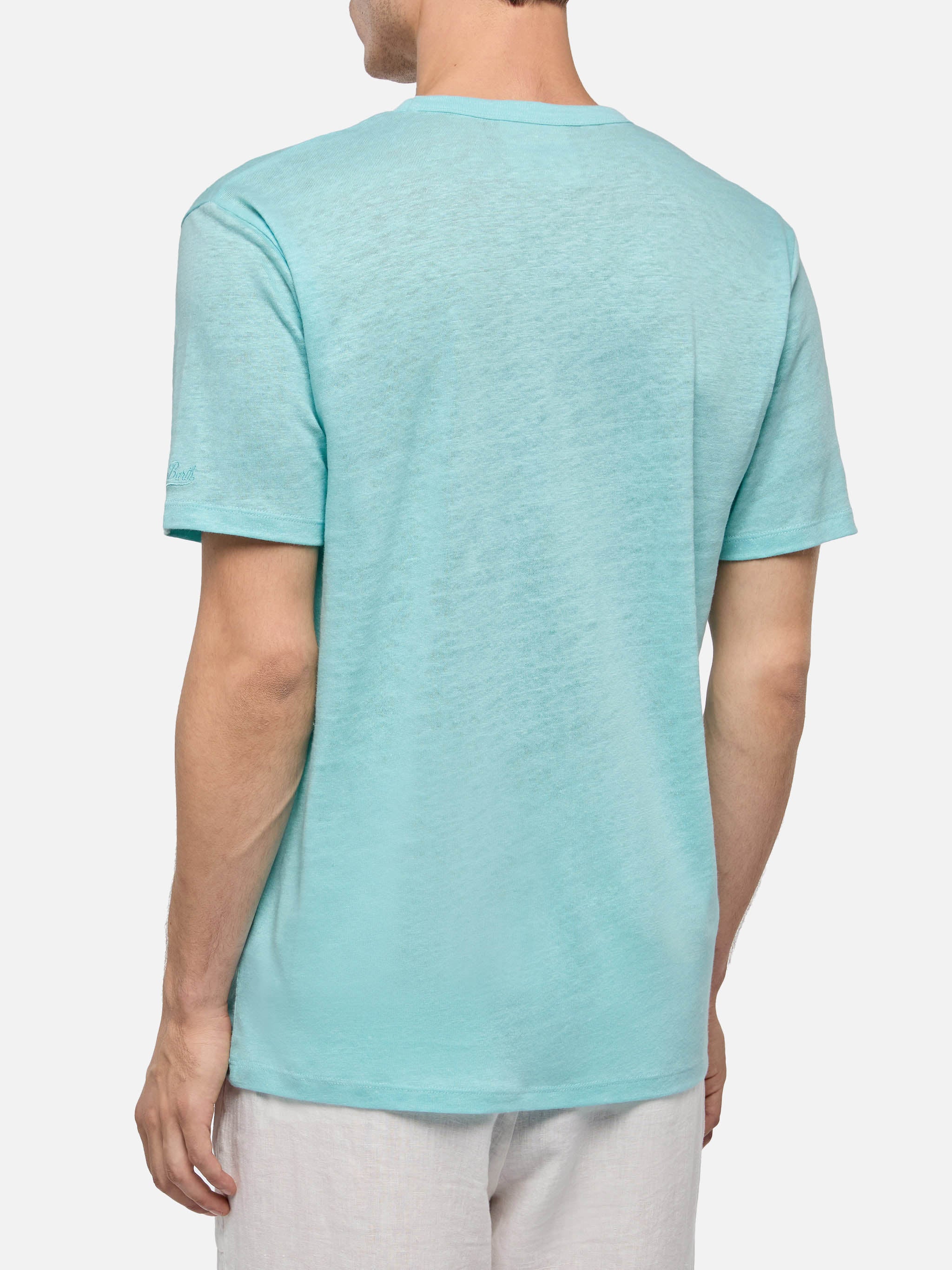 Water green linen jersey t-shirt Ecstasea - Image 4