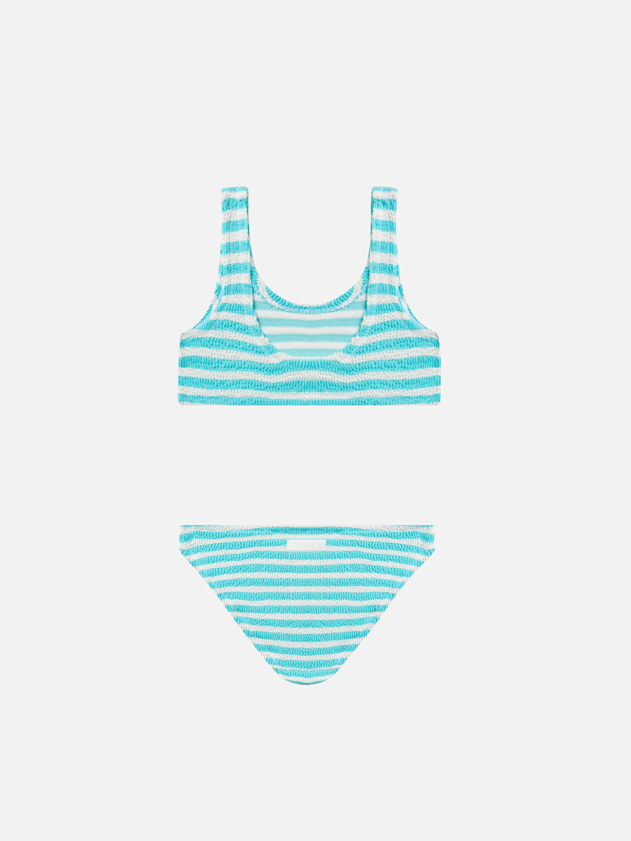 Water green striped crinkle classic bralette bikini Baker - Image 2