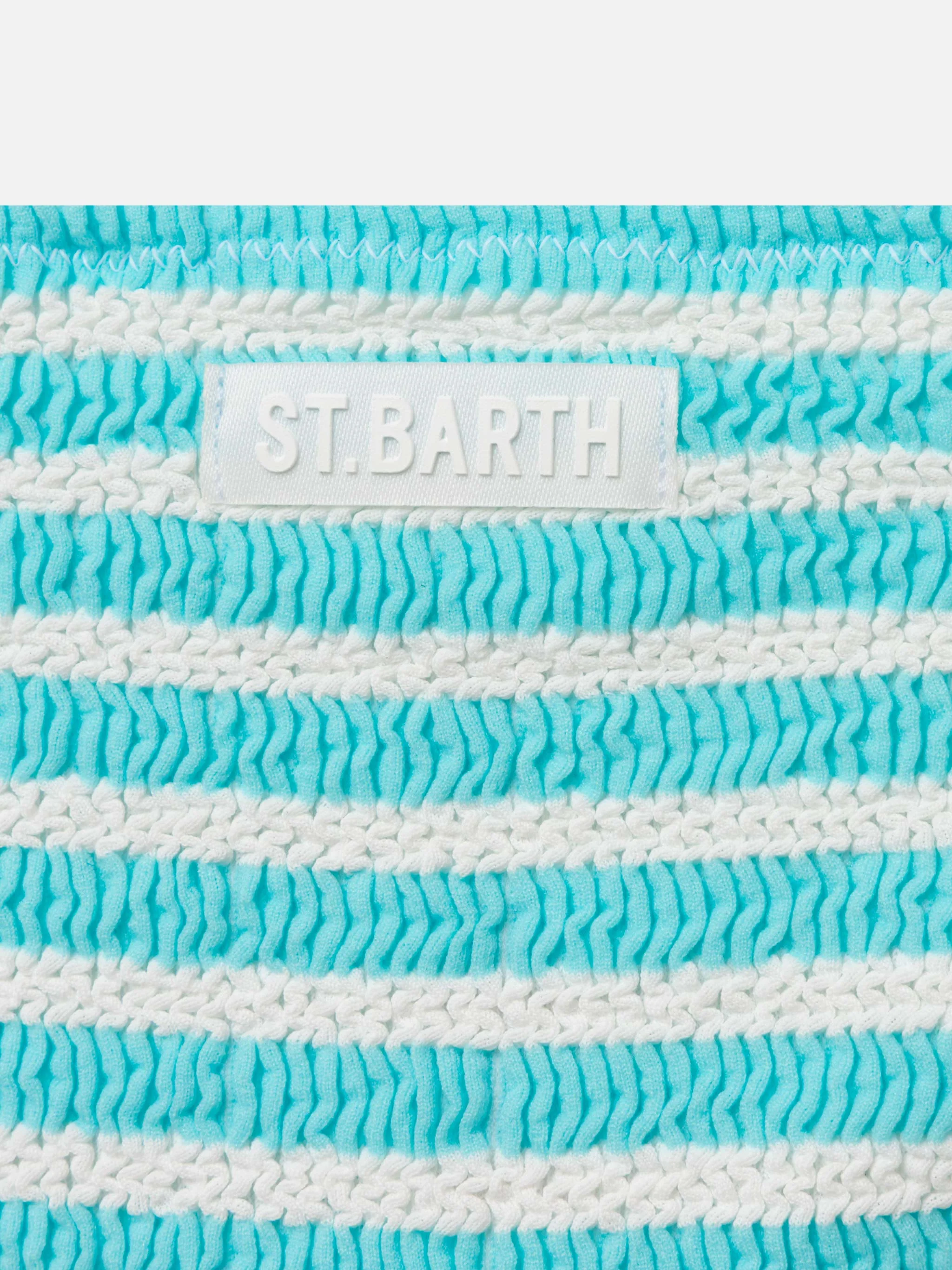 Water green striped crinkle classic bralette bikini Baker - Image 3