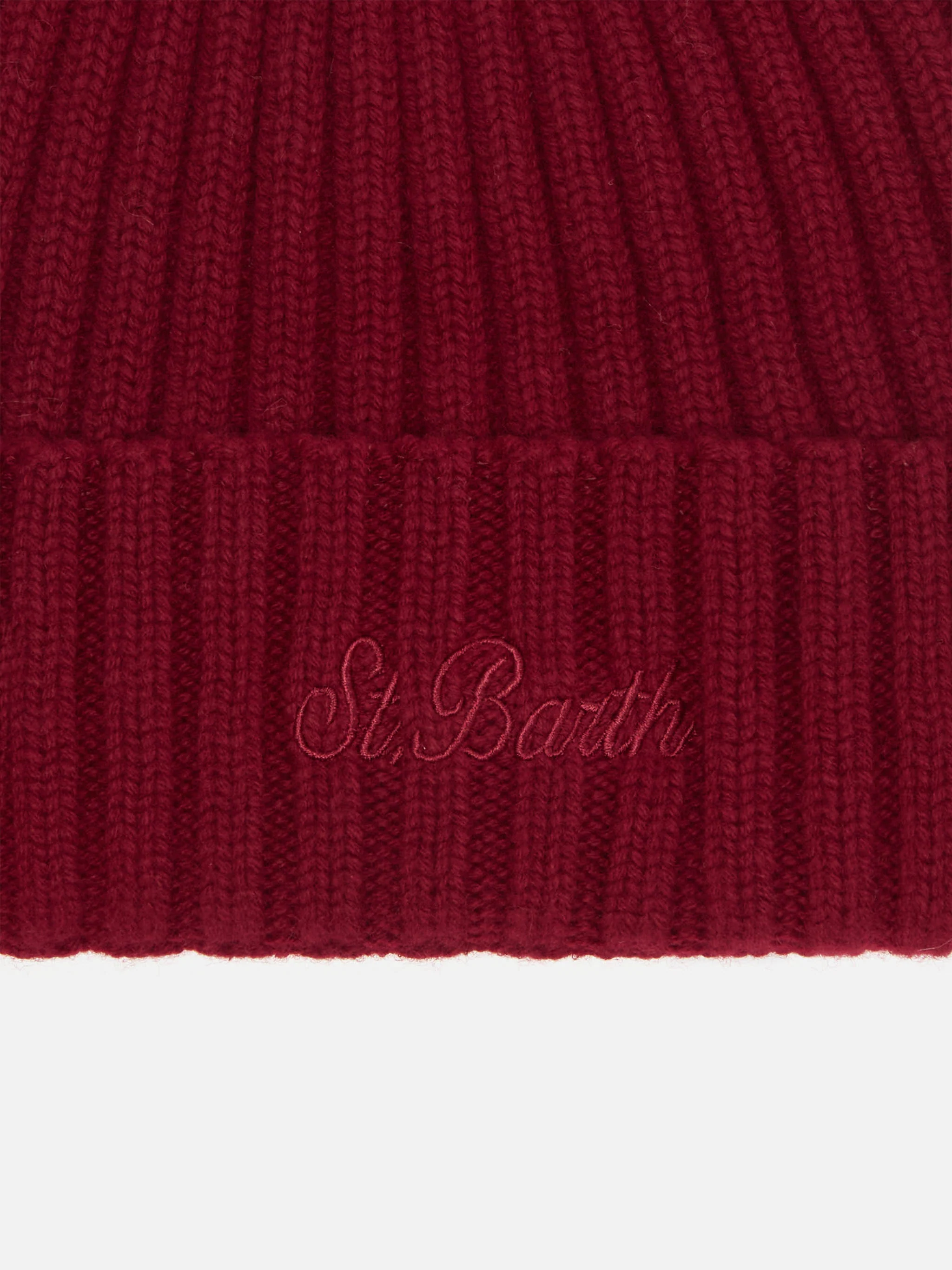 100% WOOL Wengen beanie in burgundy - Image 2