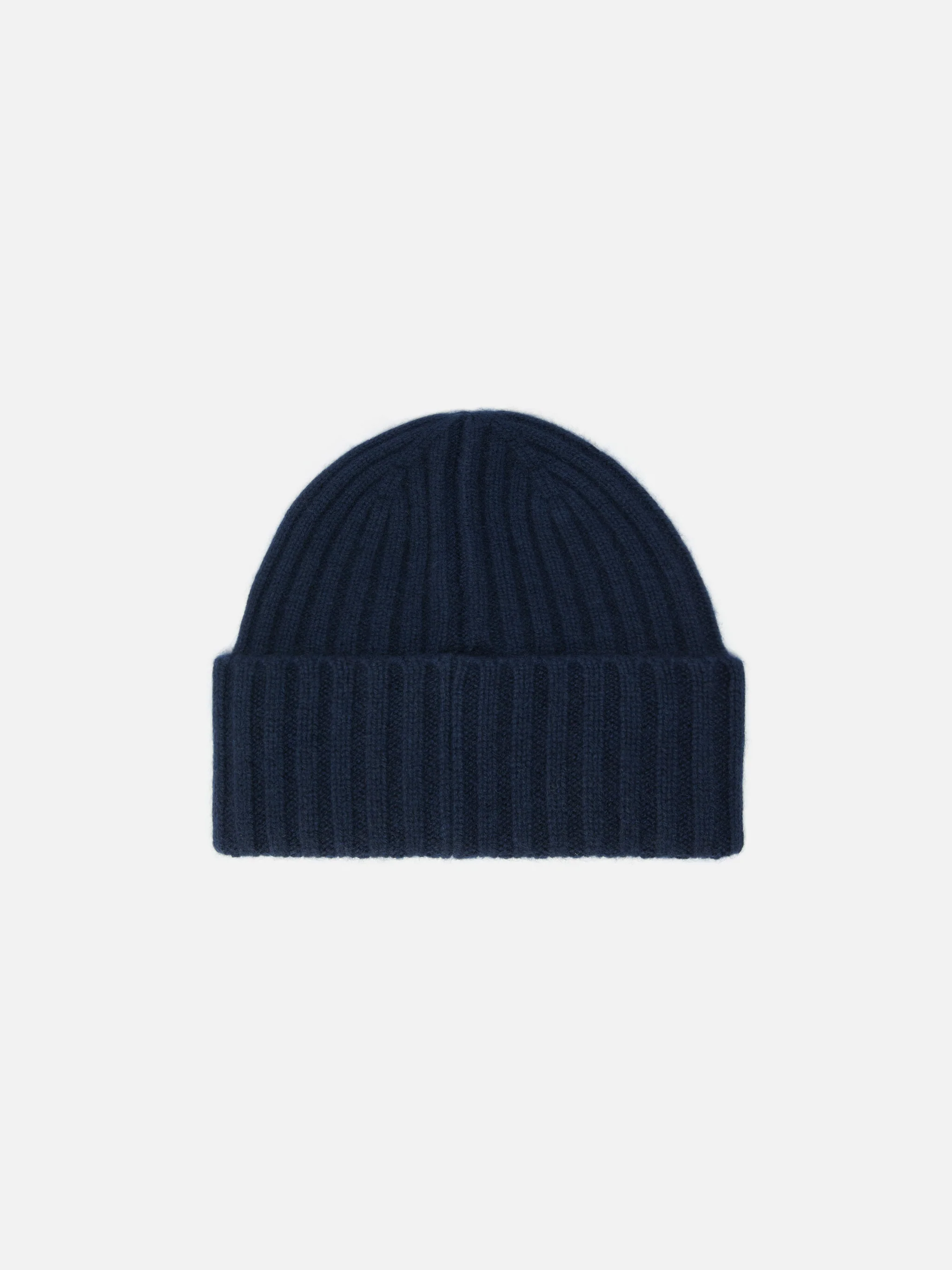 Wengen beanie in cashmere in navy blue with St. Barth embroidery on the turn-up - Image 3