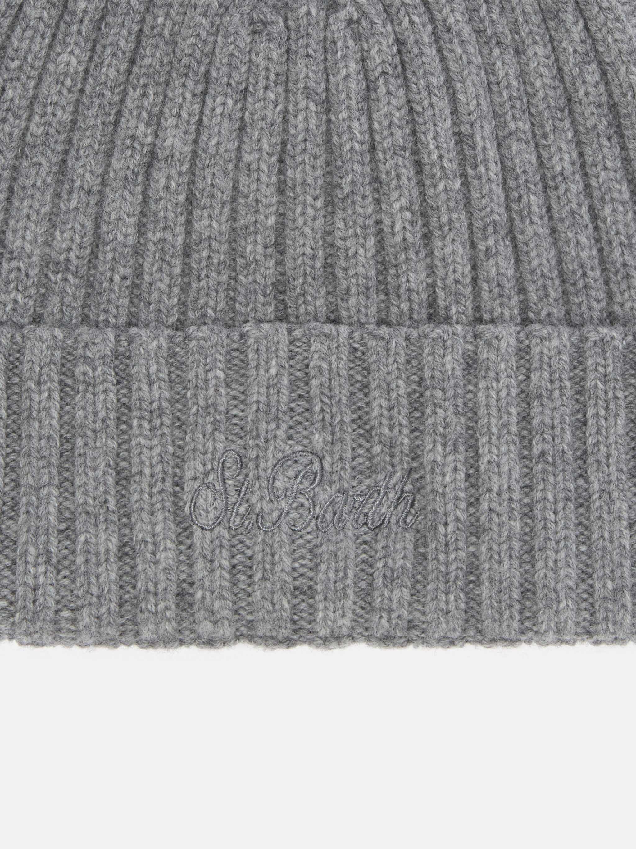 100% WOOL Wengen beanie in grey melange - Image 2