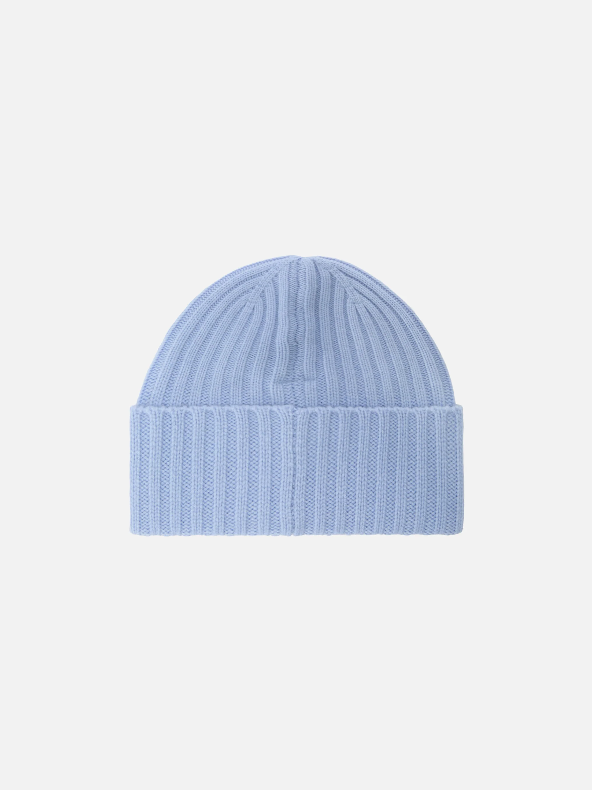Wengen beanie in light blue cashmere with St. Barth embroidery on the turn-up - Image 3