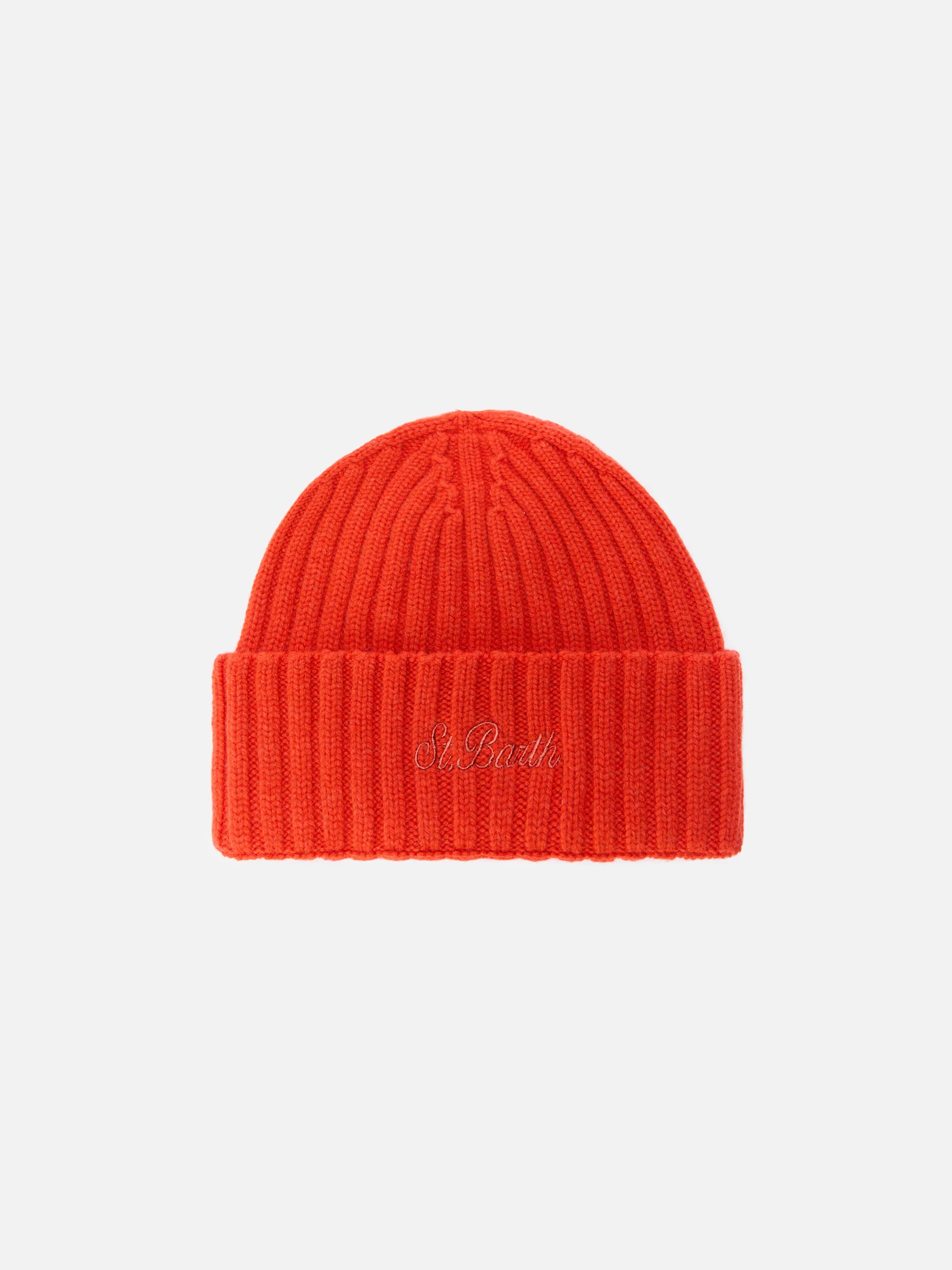 100% WOOL Wengen beanie in orange