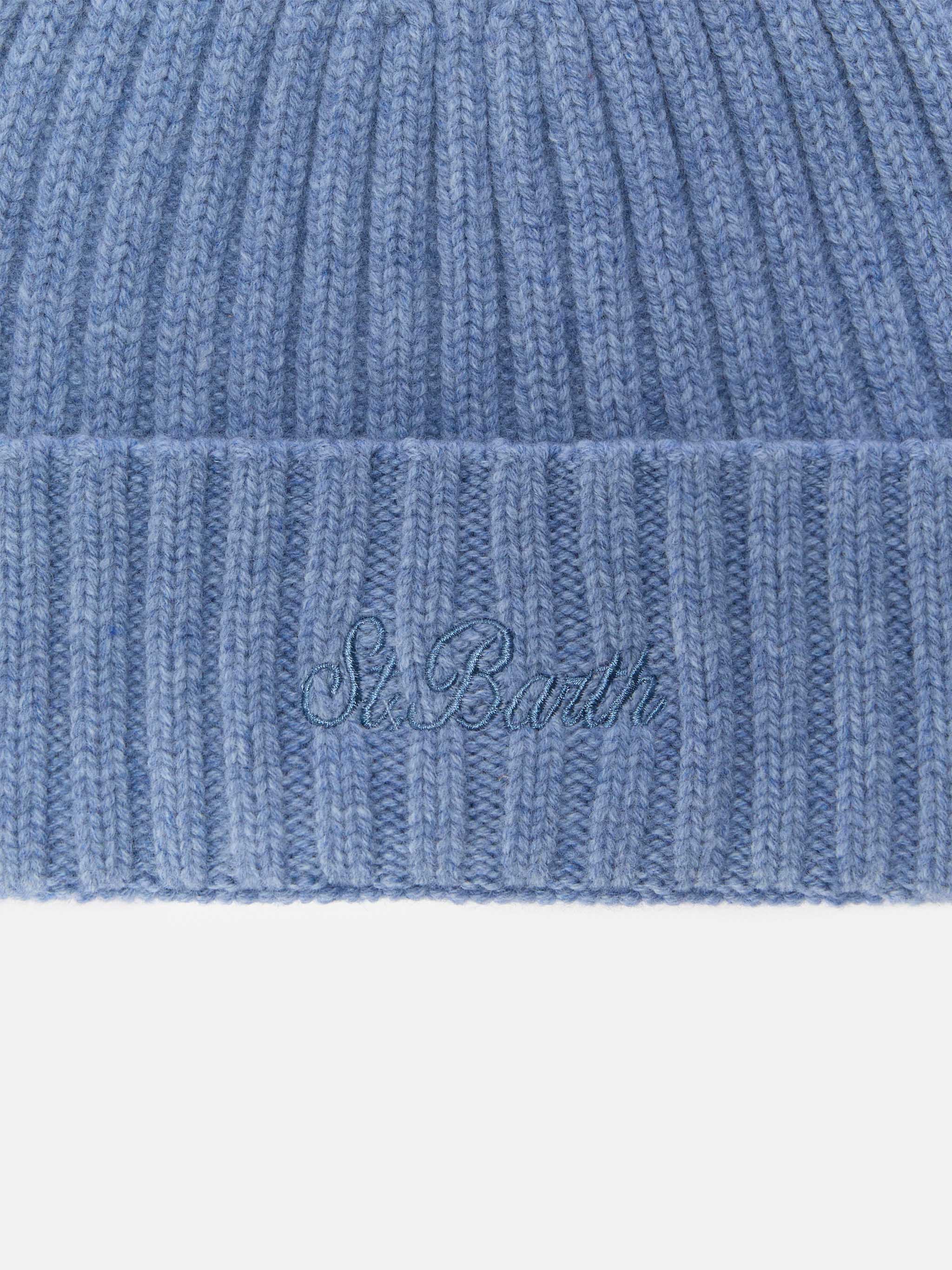 100% WOOL Wengen beanie in powder blue - Image 2