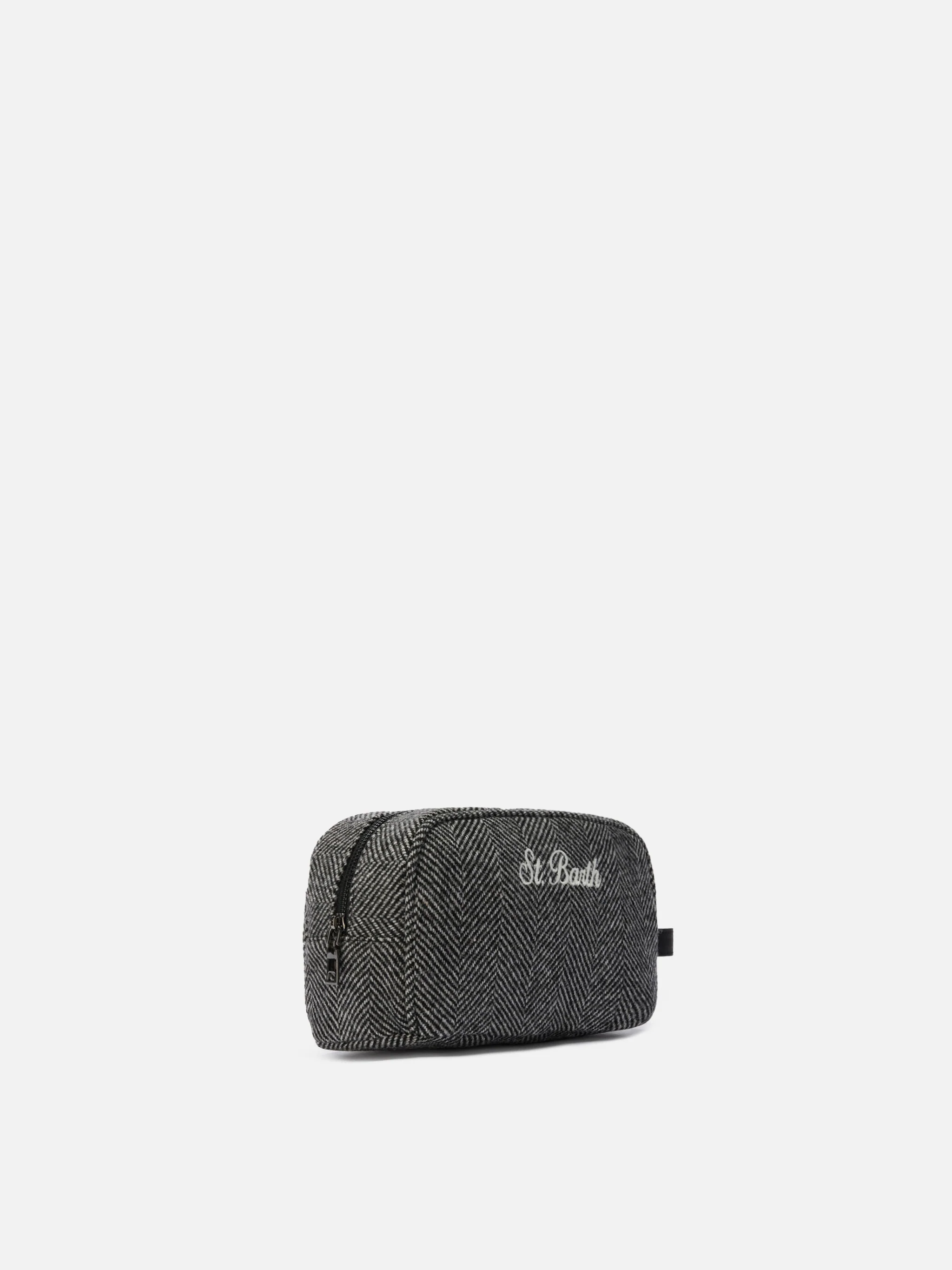 Westwood Vanity Case in herringbone wool blend - Image 2