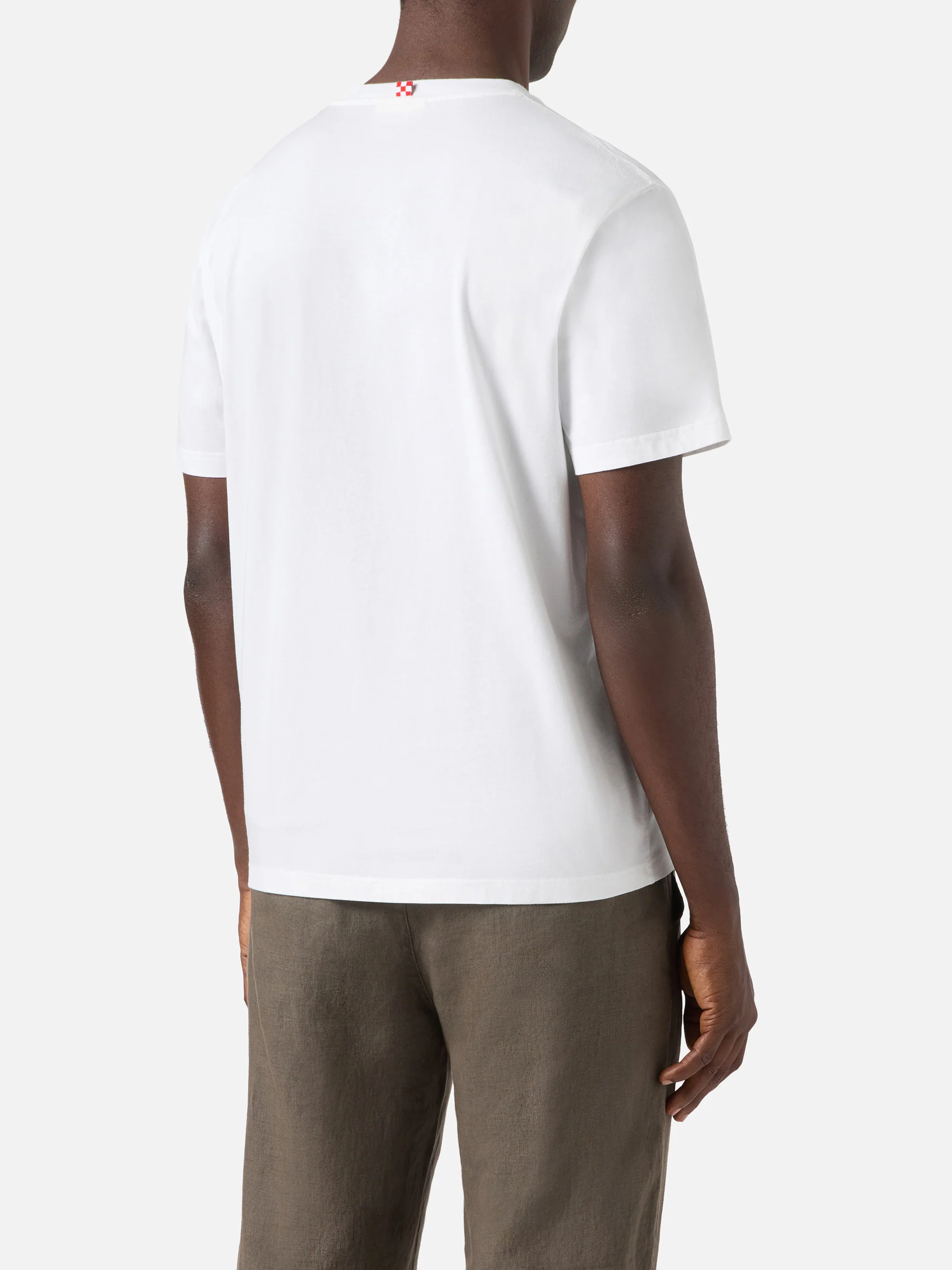 White Austin t-shirt with watch and Golden Hour embroidery - Image 4