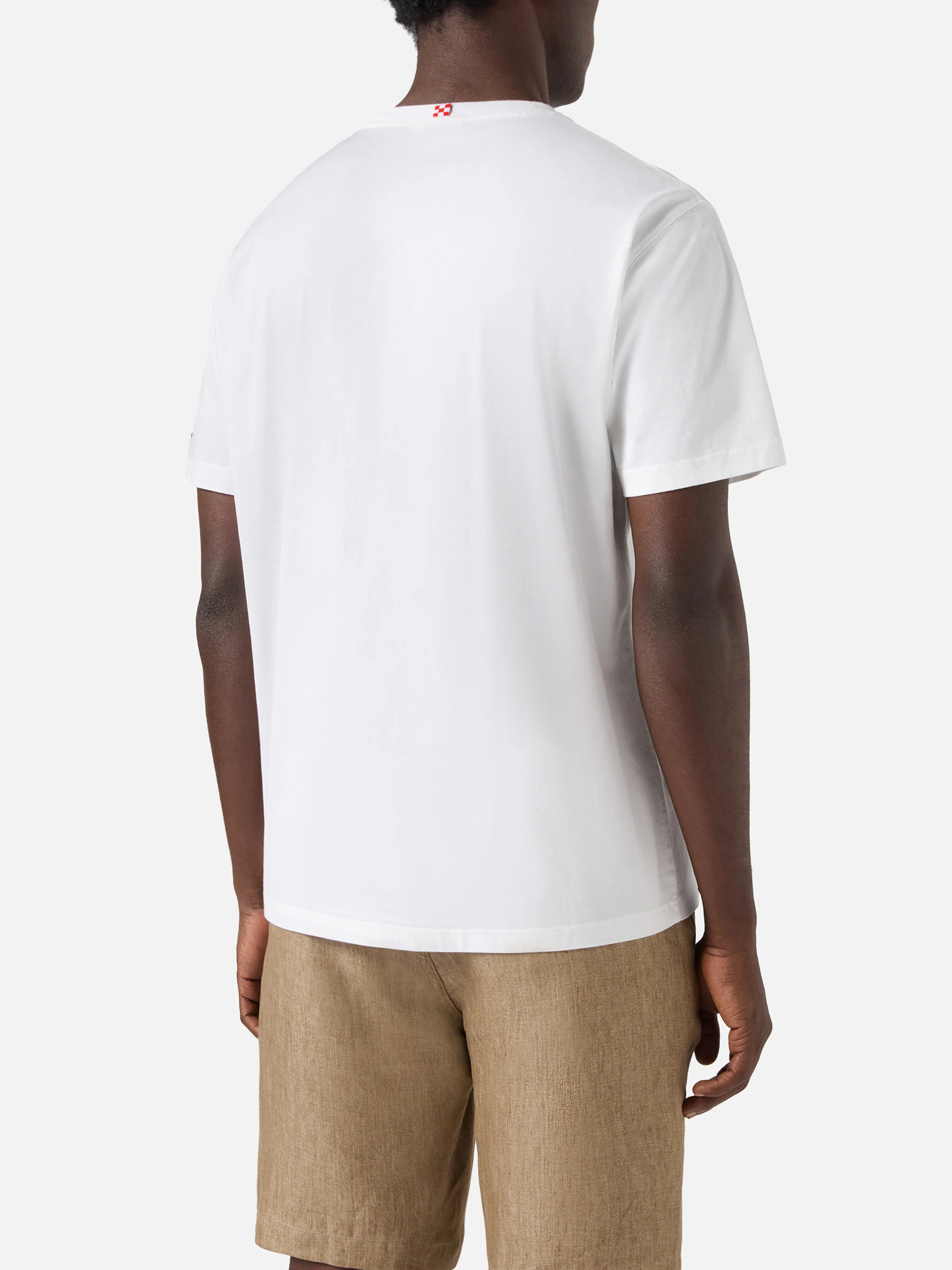 White Austin t-shirt with watch and Va Tutto Al Contrario embroidery - Image 4