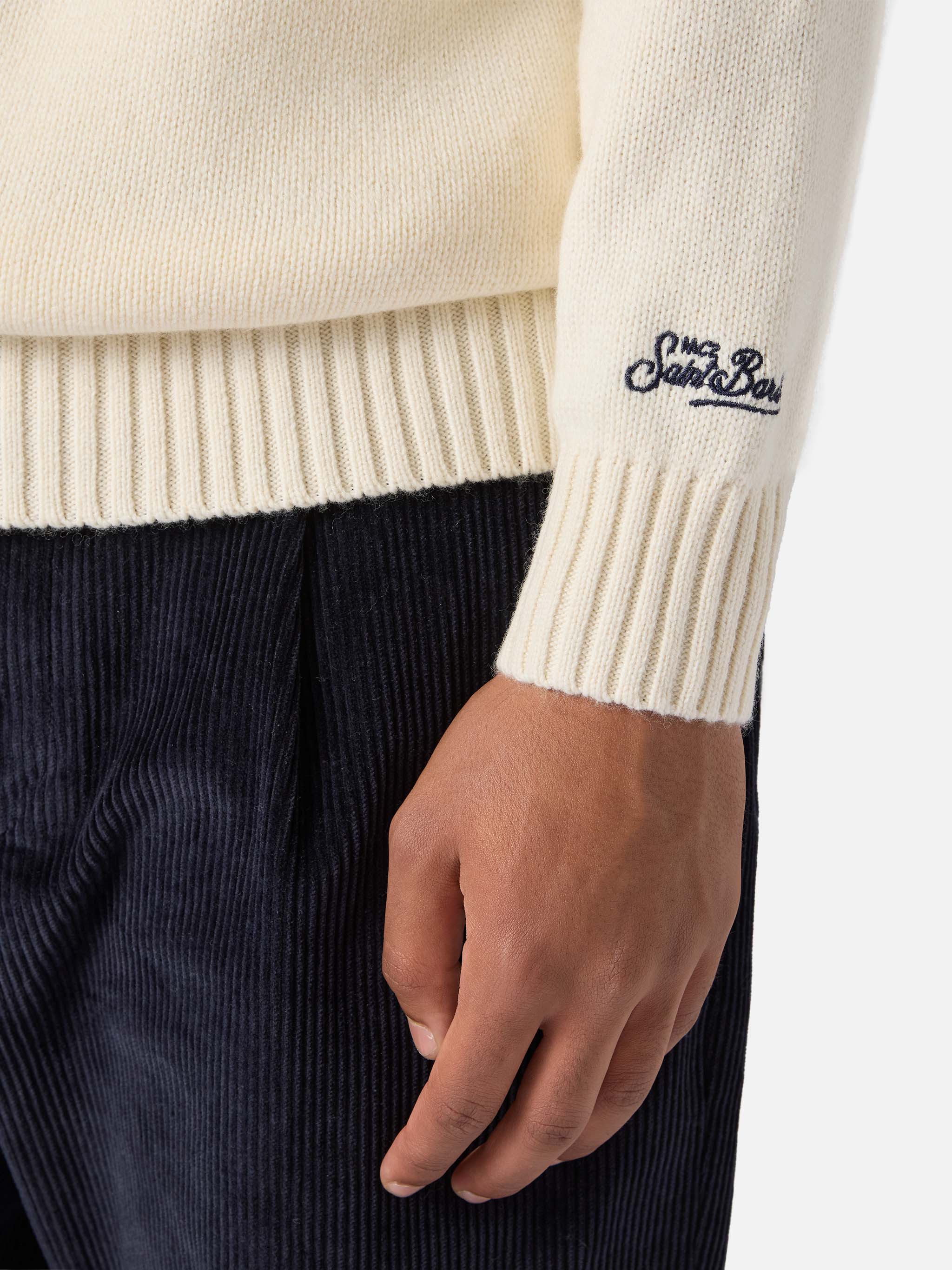White Bombardino Light sweater with St. Moritz jacquard | ST. MORITZ TOP OF THE WORLD SPECIAL EDITION - Image 4