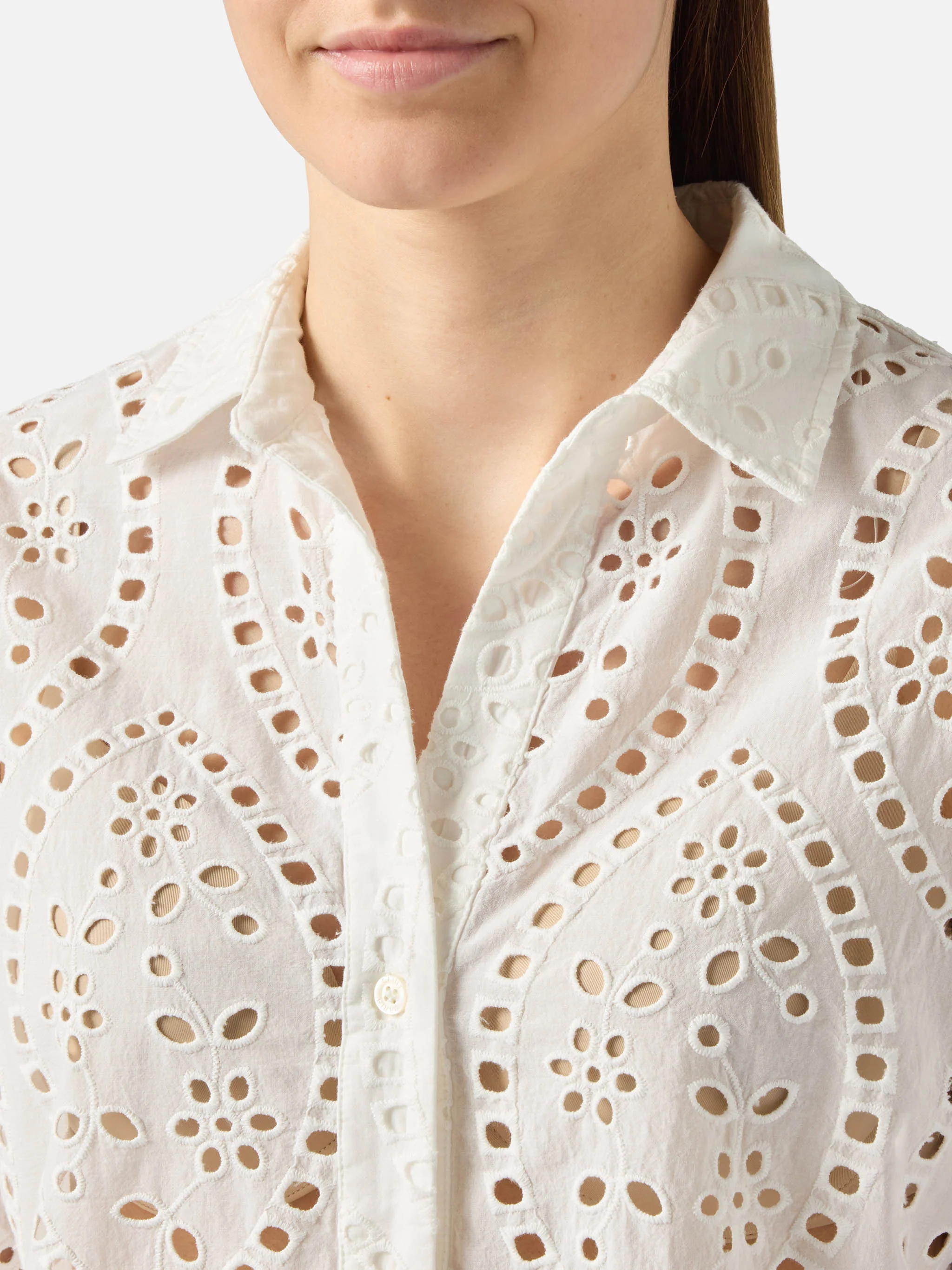 White broderie anglaise cotton Cristal shirt - Image 2