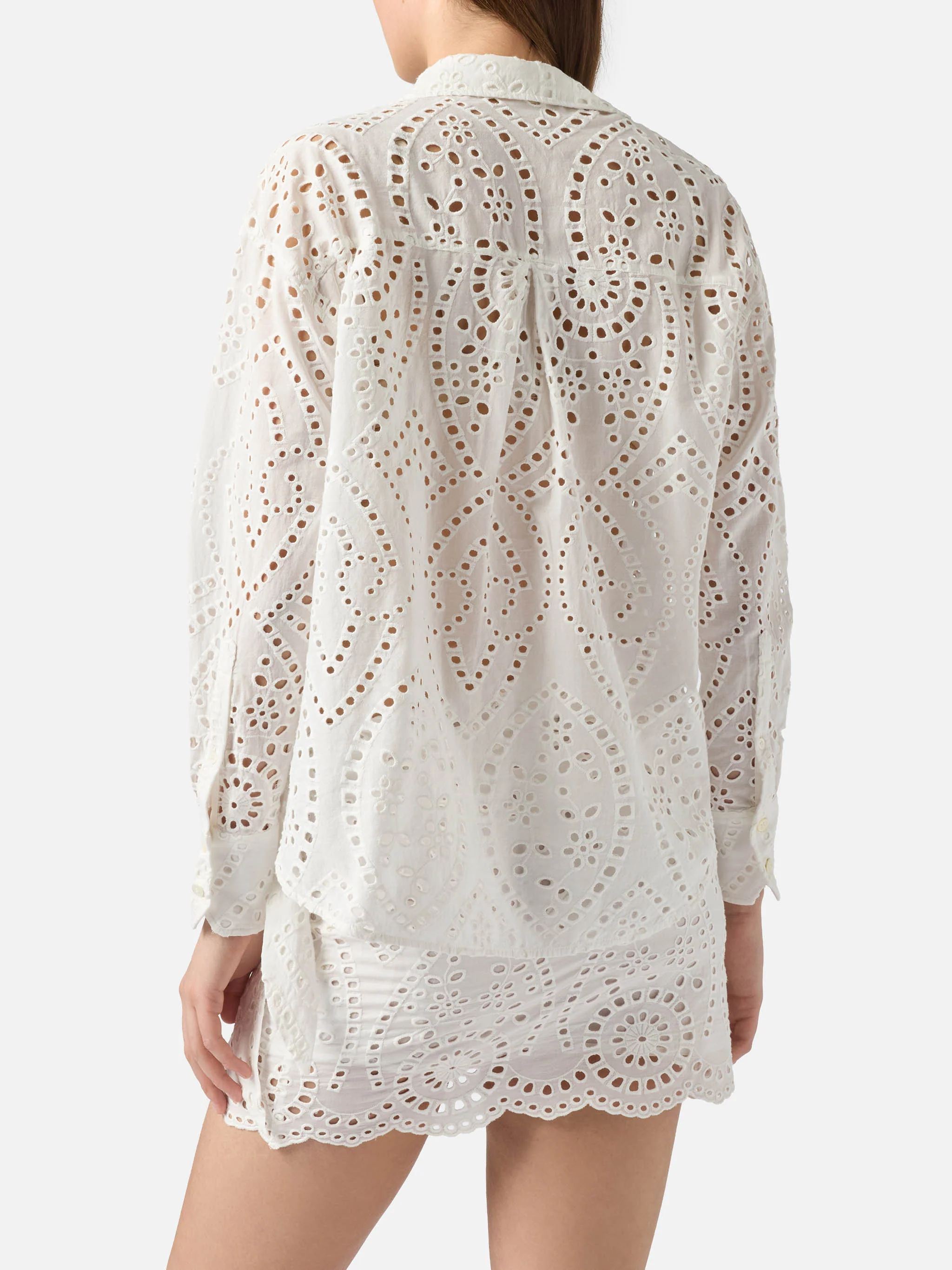 White broderie anglaise cotton Cristal shirt - Image 3