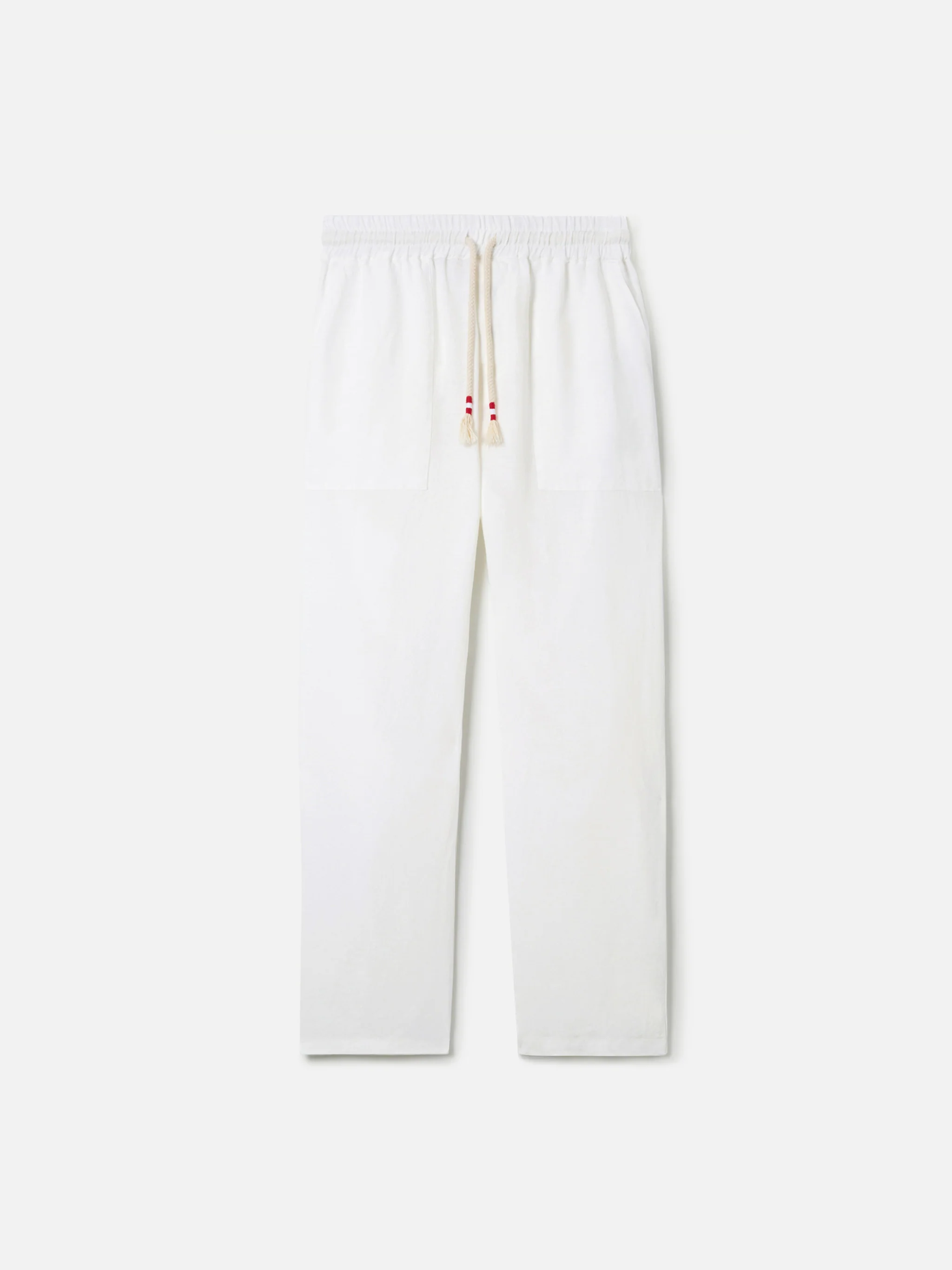 White Calais long pants in pure linen - Image 4