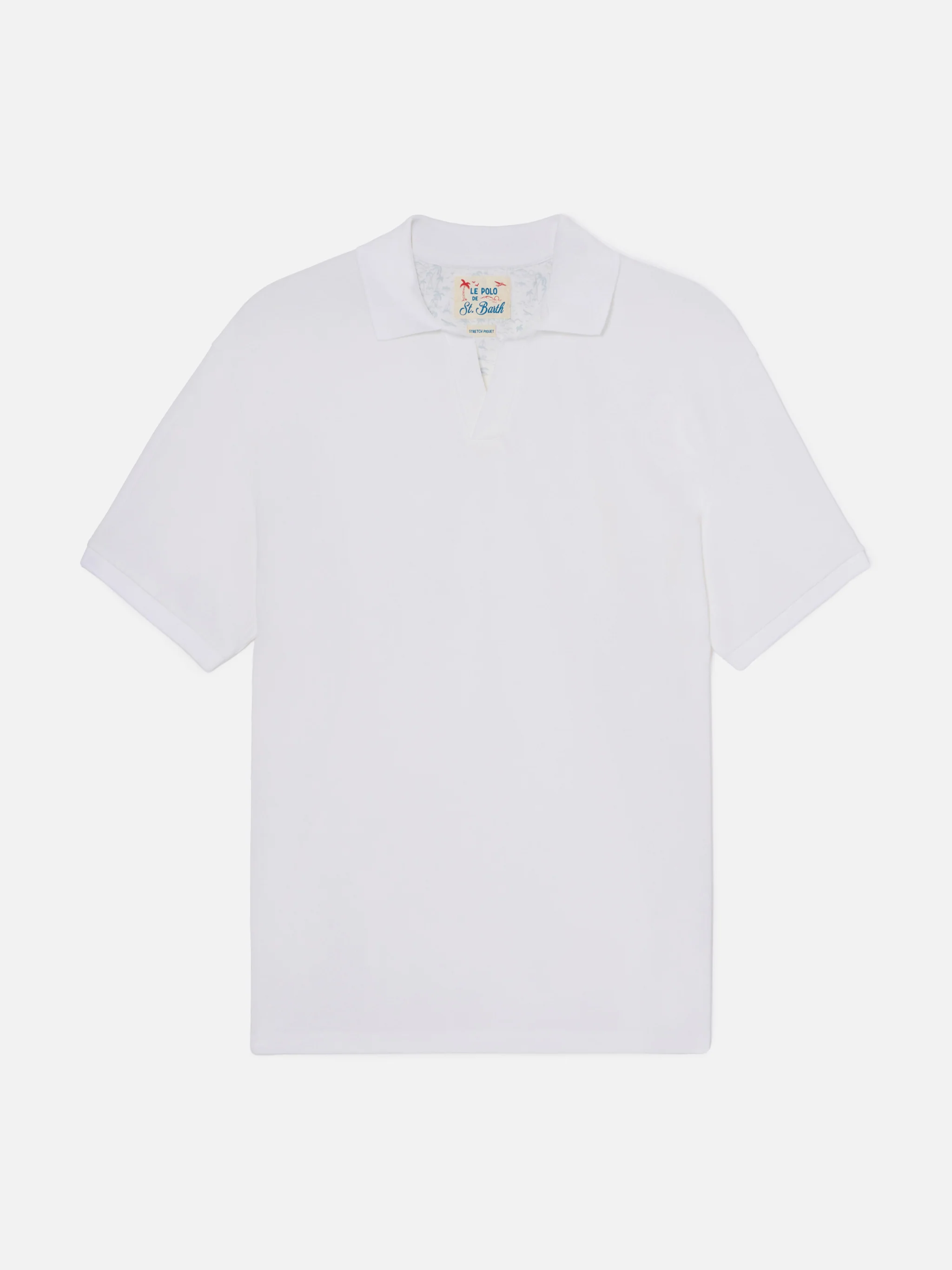 Charles polo in white cotton piquet - Image 5