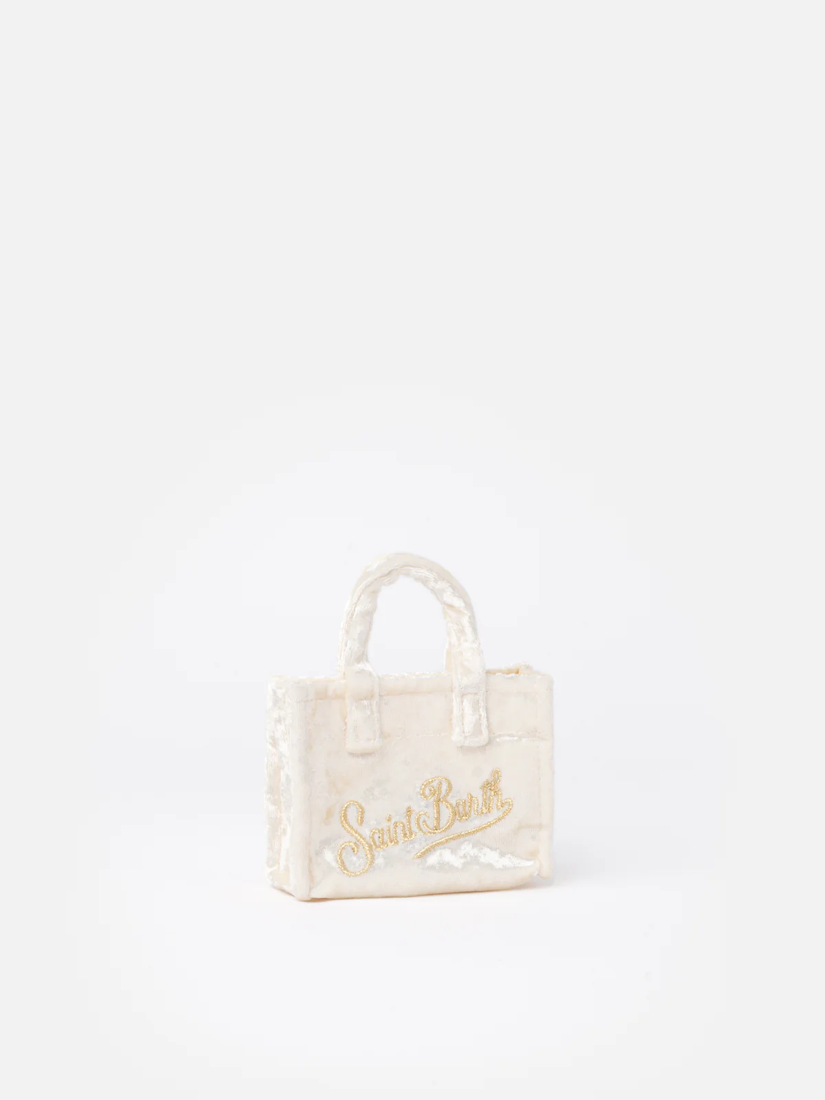 White chenille fabric Key Holder with logo embroidery - Image 3