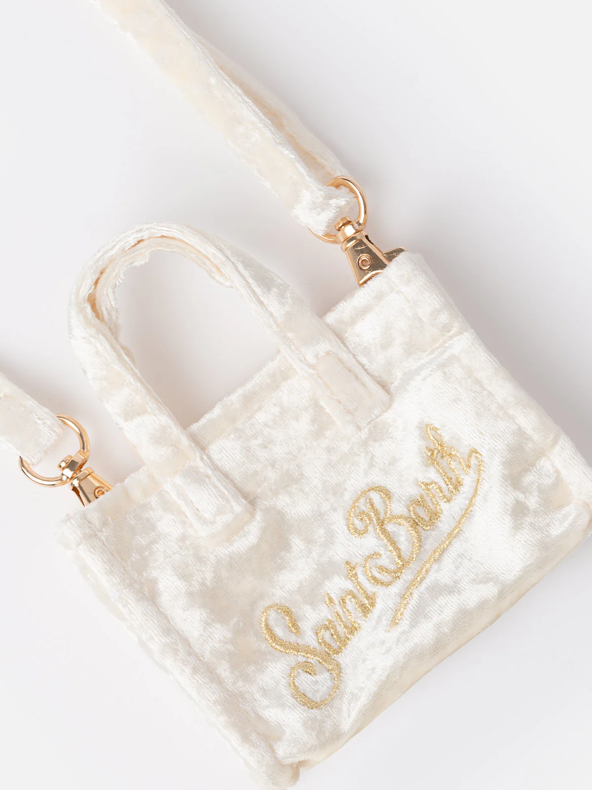White chenille fabric Key Holder with logo embroidery - Image 4