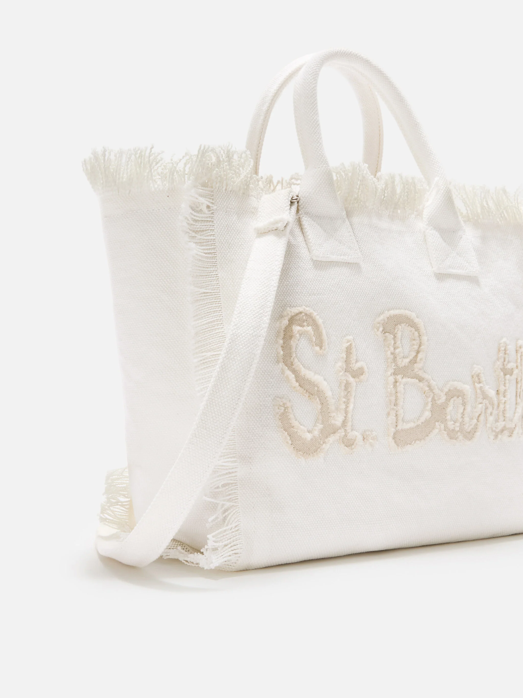 White Colette canvas bag with fabric logo patch - Image 3