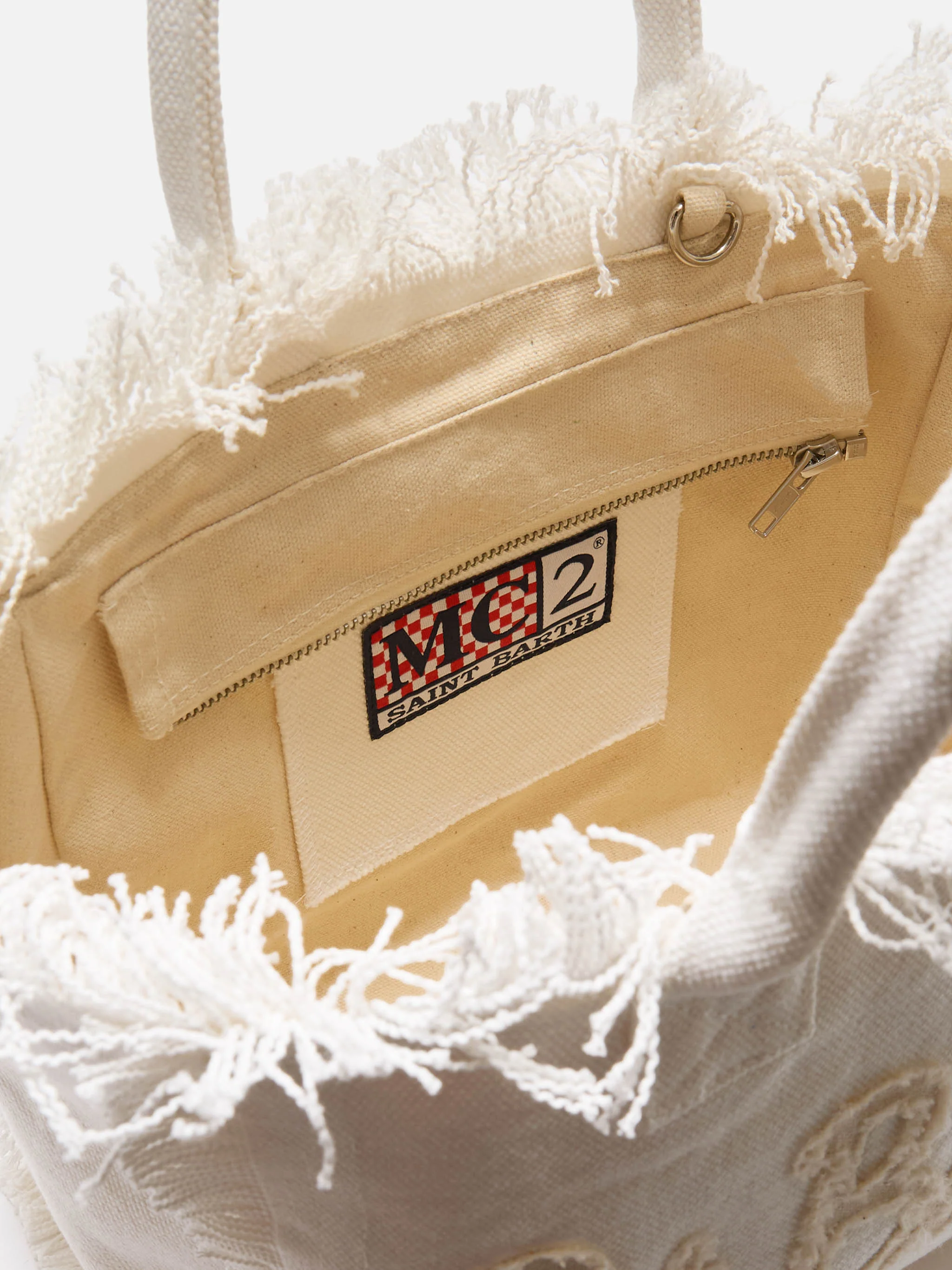 White Colette canvas bag with fabric logo patch - Image 4