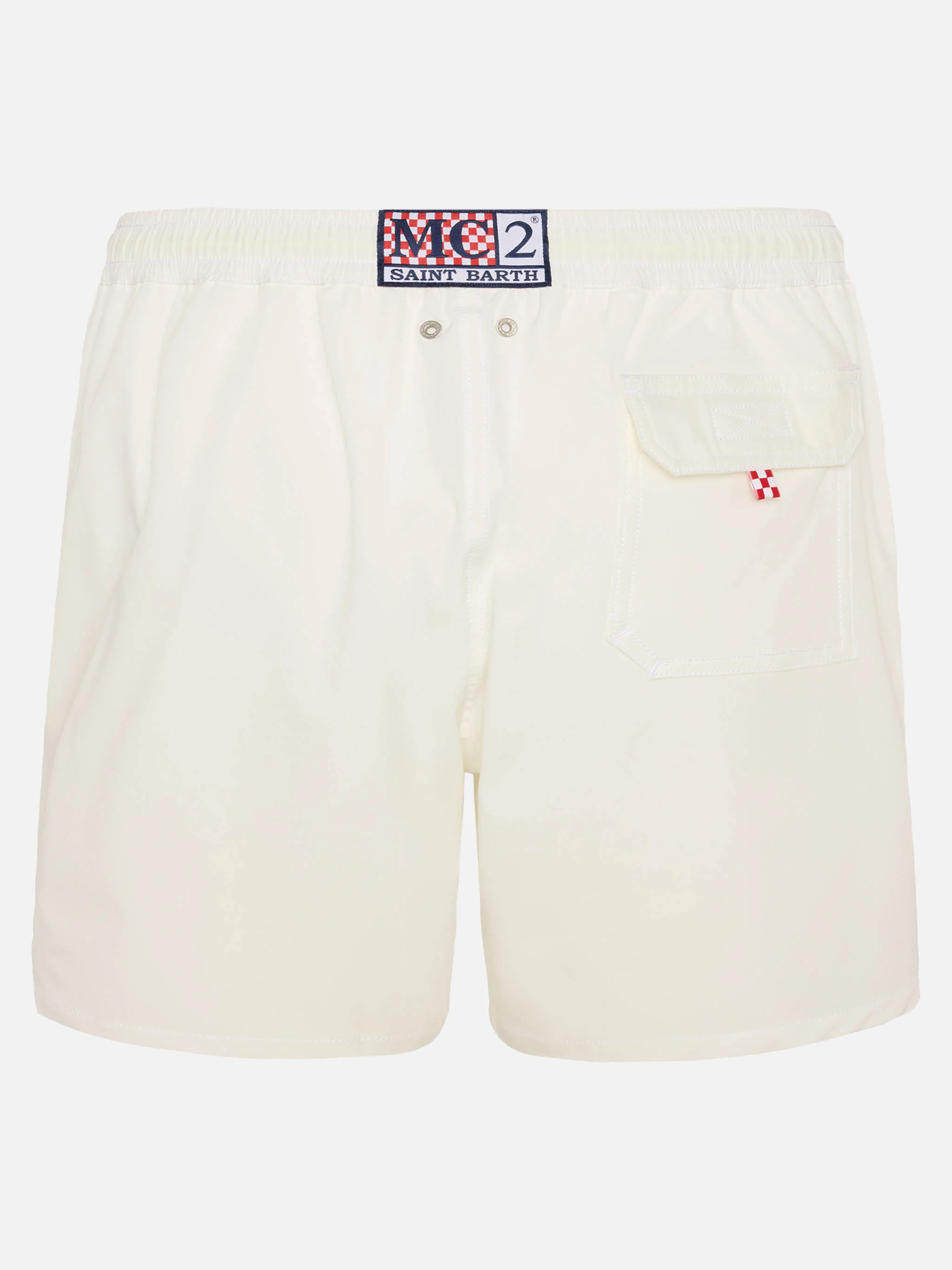 White Comfort swim shorts  with St. Barth embroidery - Image 2