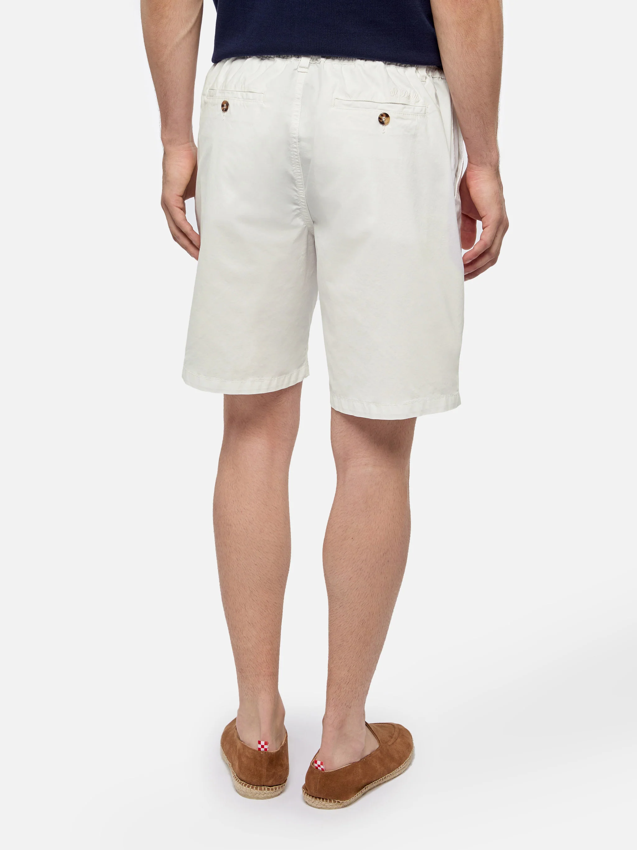 White cotton bermuda shorts Ischia - Image 3