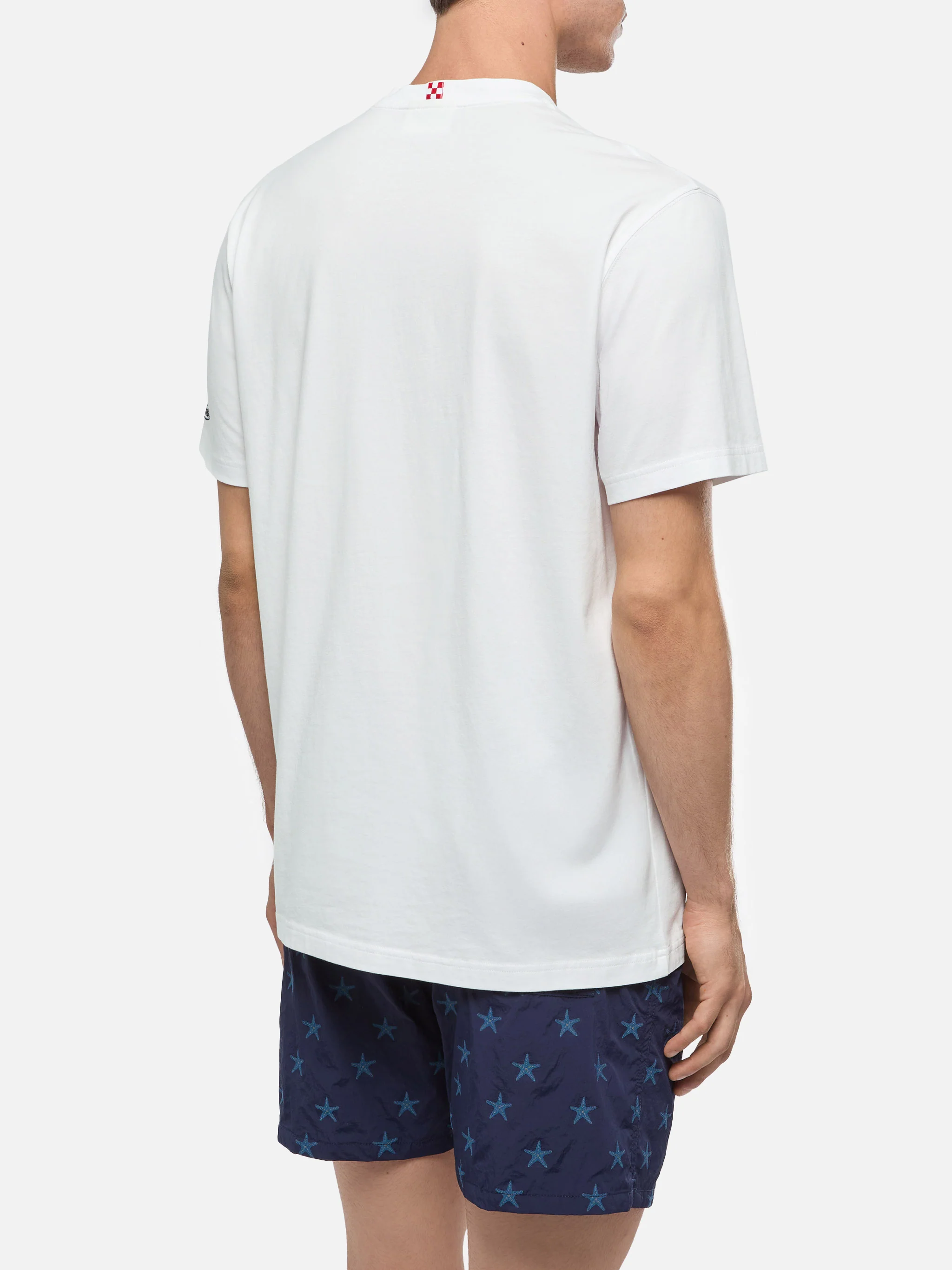 White cotton jersey t-shirt Dover with St. Barth embroidery - Image 4