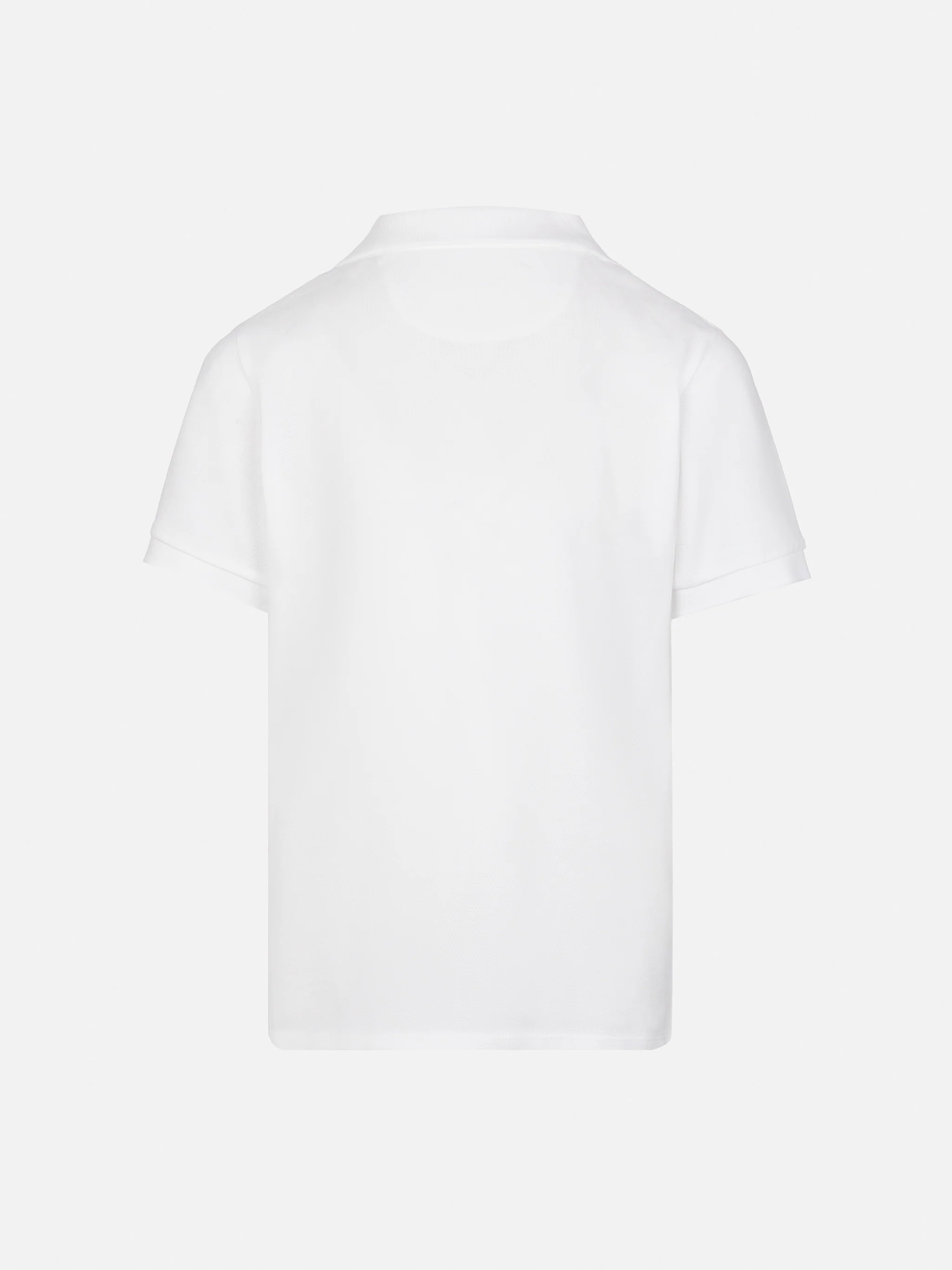 White cotton piquet buttonless polo shirt Charles Jr - Image 2