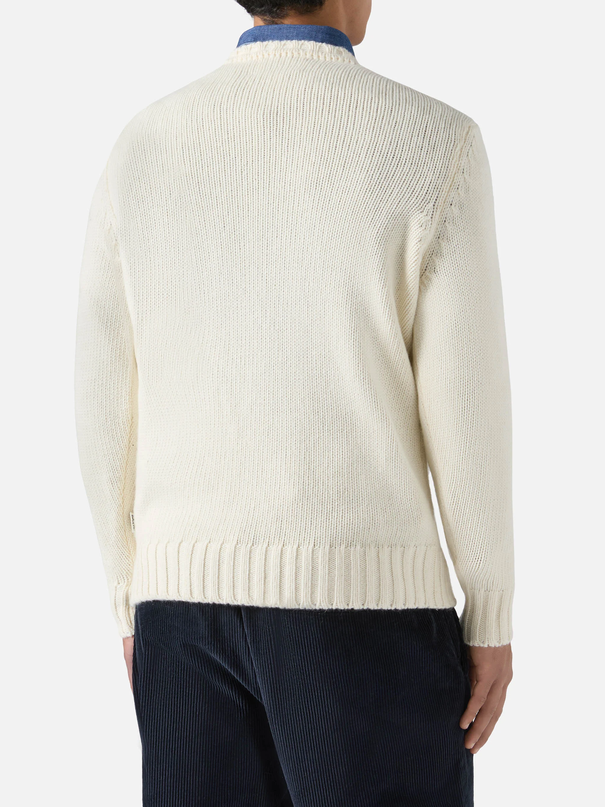 White crewneck Bombardino with summer dreamers jacquard - Image 3