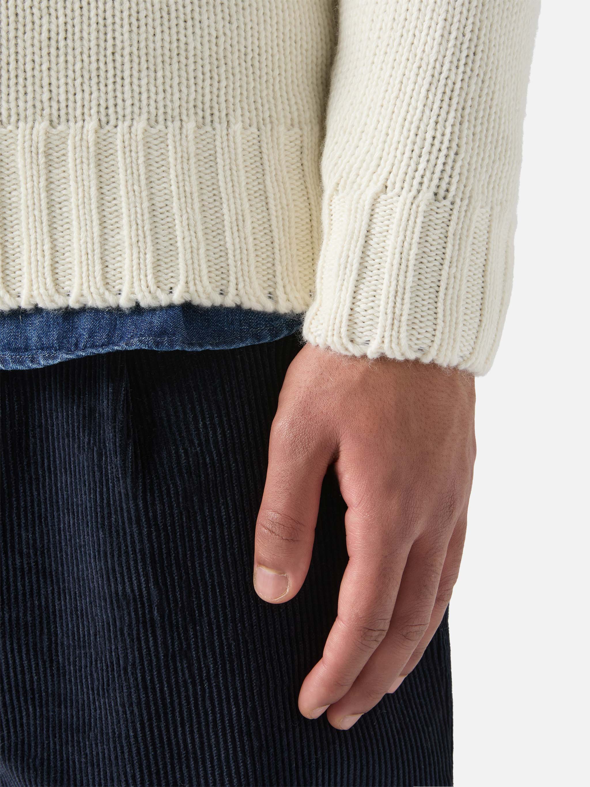 White crewneck Bombardino with summer dreamers jacquard - Image 4