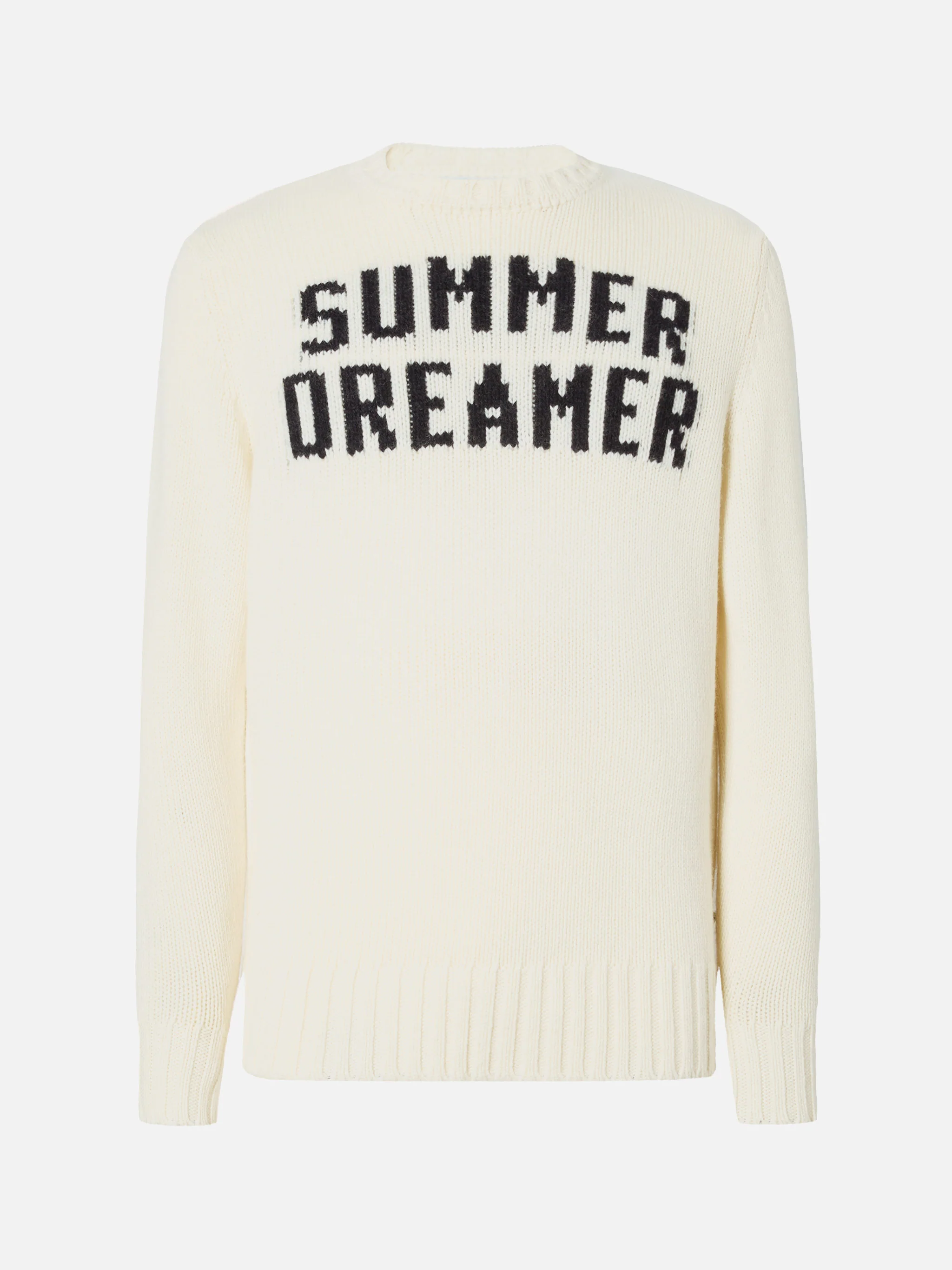 White crewneck Bombardino with summer dreamers jacquard - Image 5