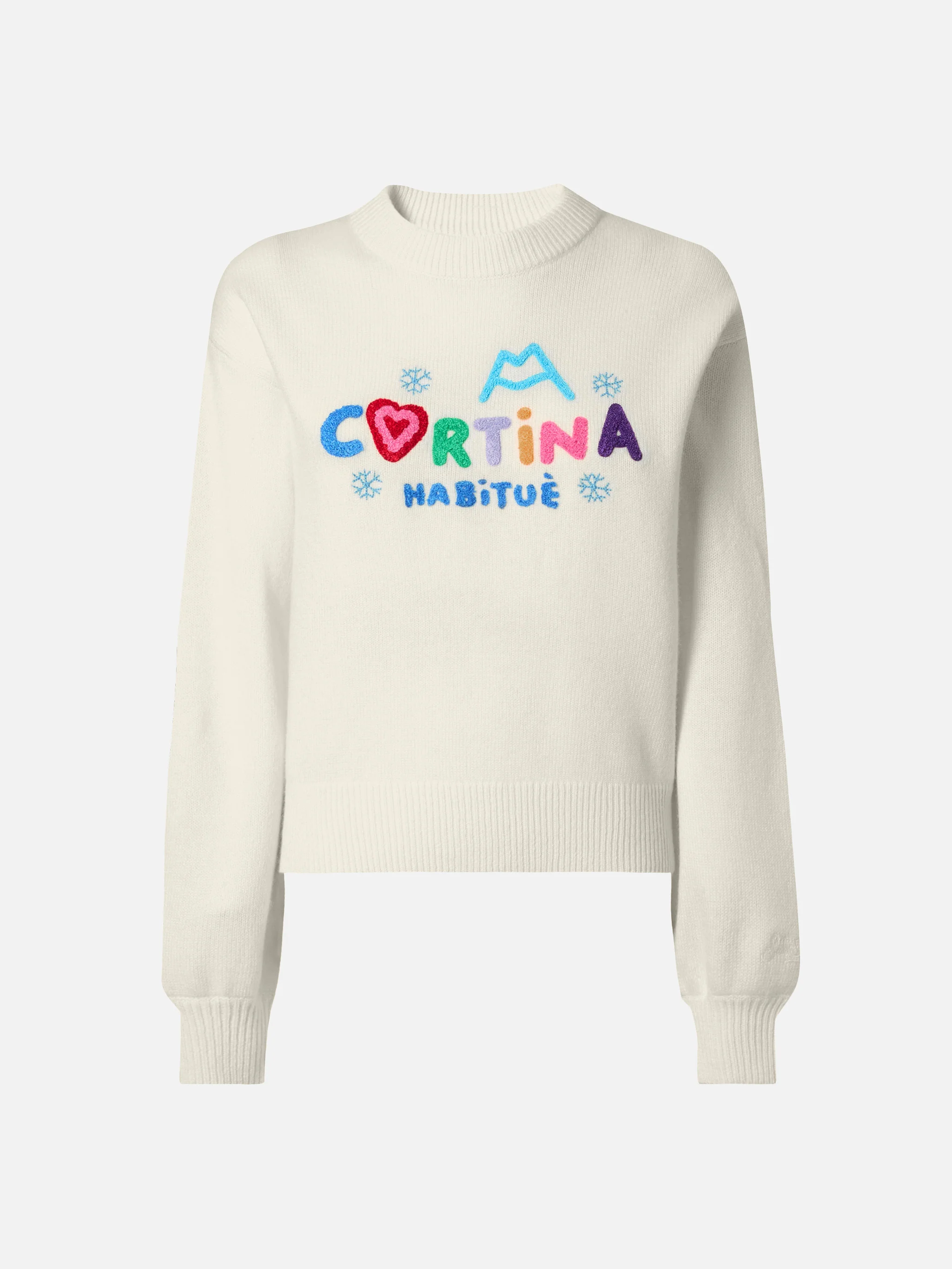 White crewneck Danya with Cortina Habitué patch - Image 5