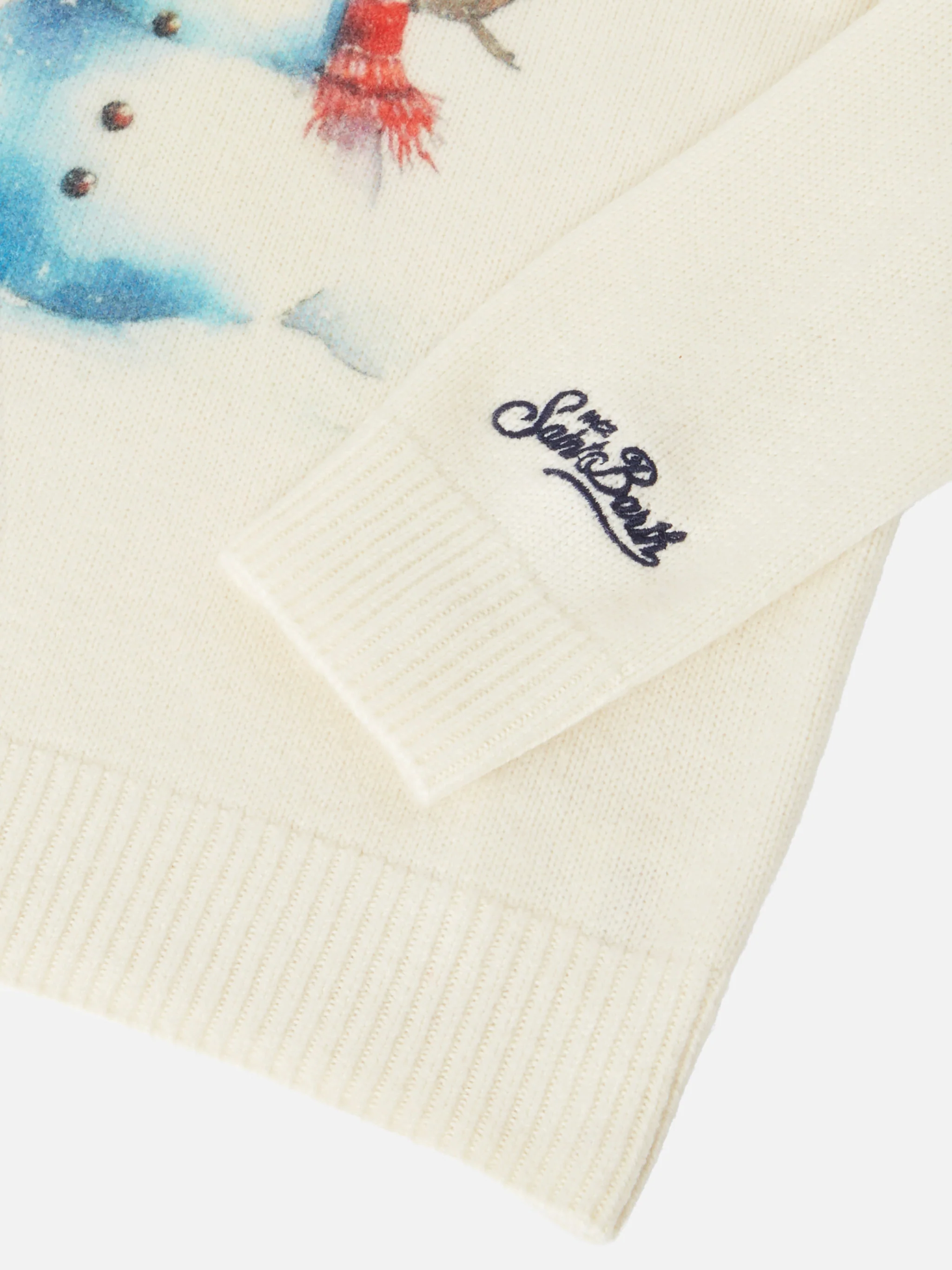 White crewneck Douglas with Let it snow embroidery - Image 4