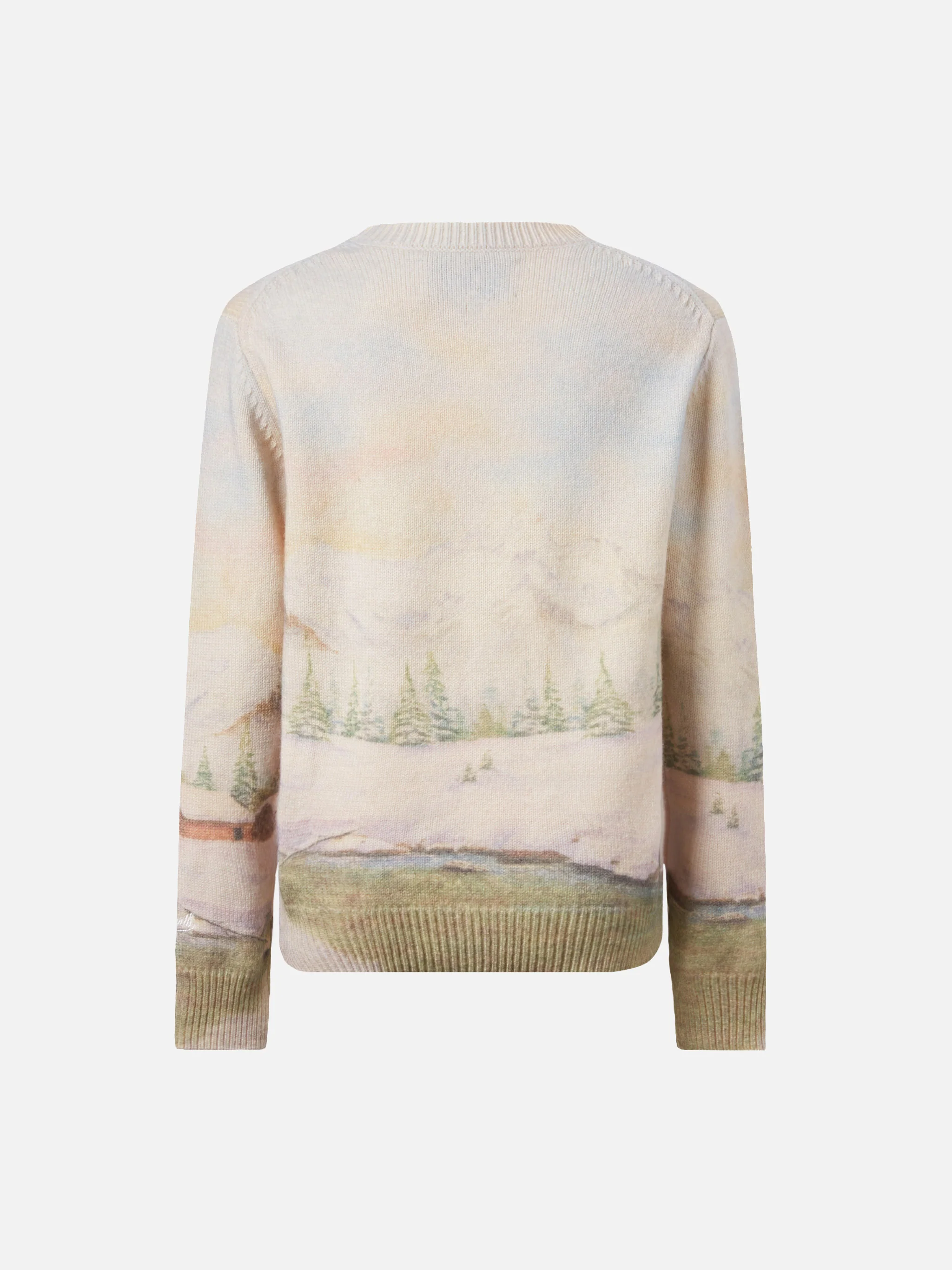 White crewneck Princess with mountain print and dreamland  embroidery - Image 3