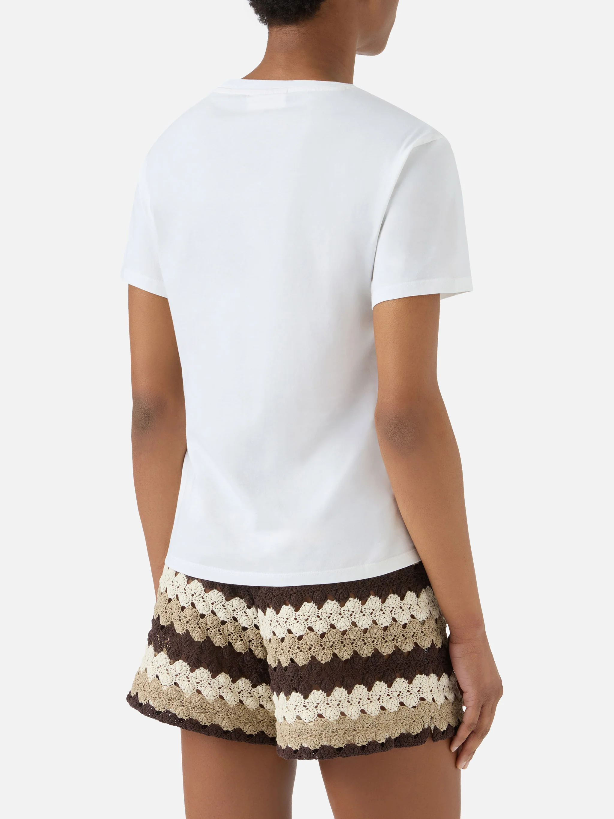 White Emilie T-shirt with Amore Espresso embroidery - Image 3