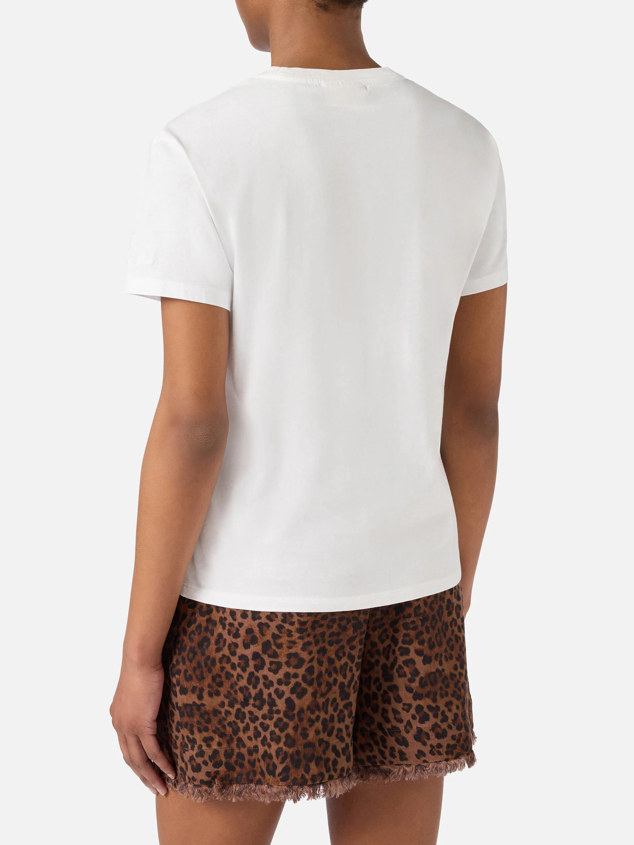 White Emilie T-shirt with Gin-namorata embroidery - Image 3