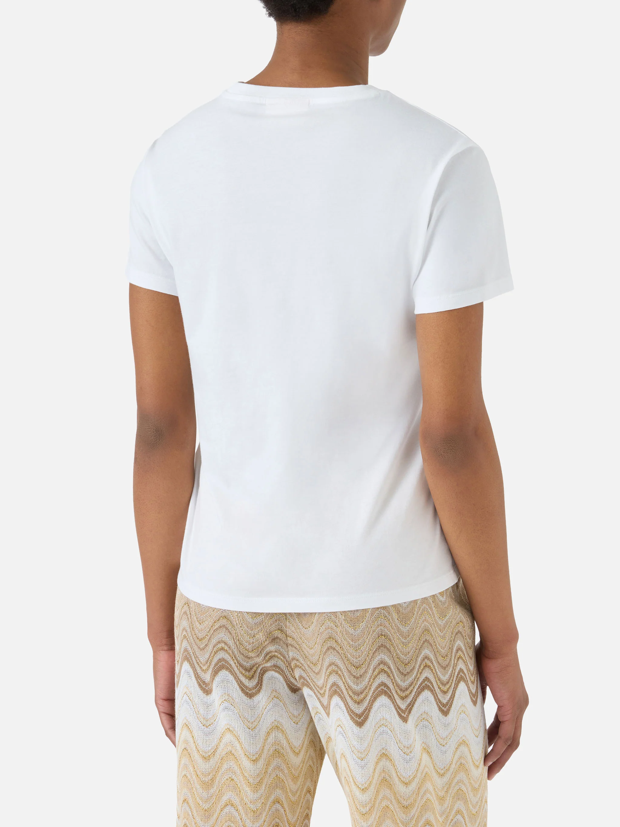White Emilie T-shirt with Group Therapy embroidery - Image 3