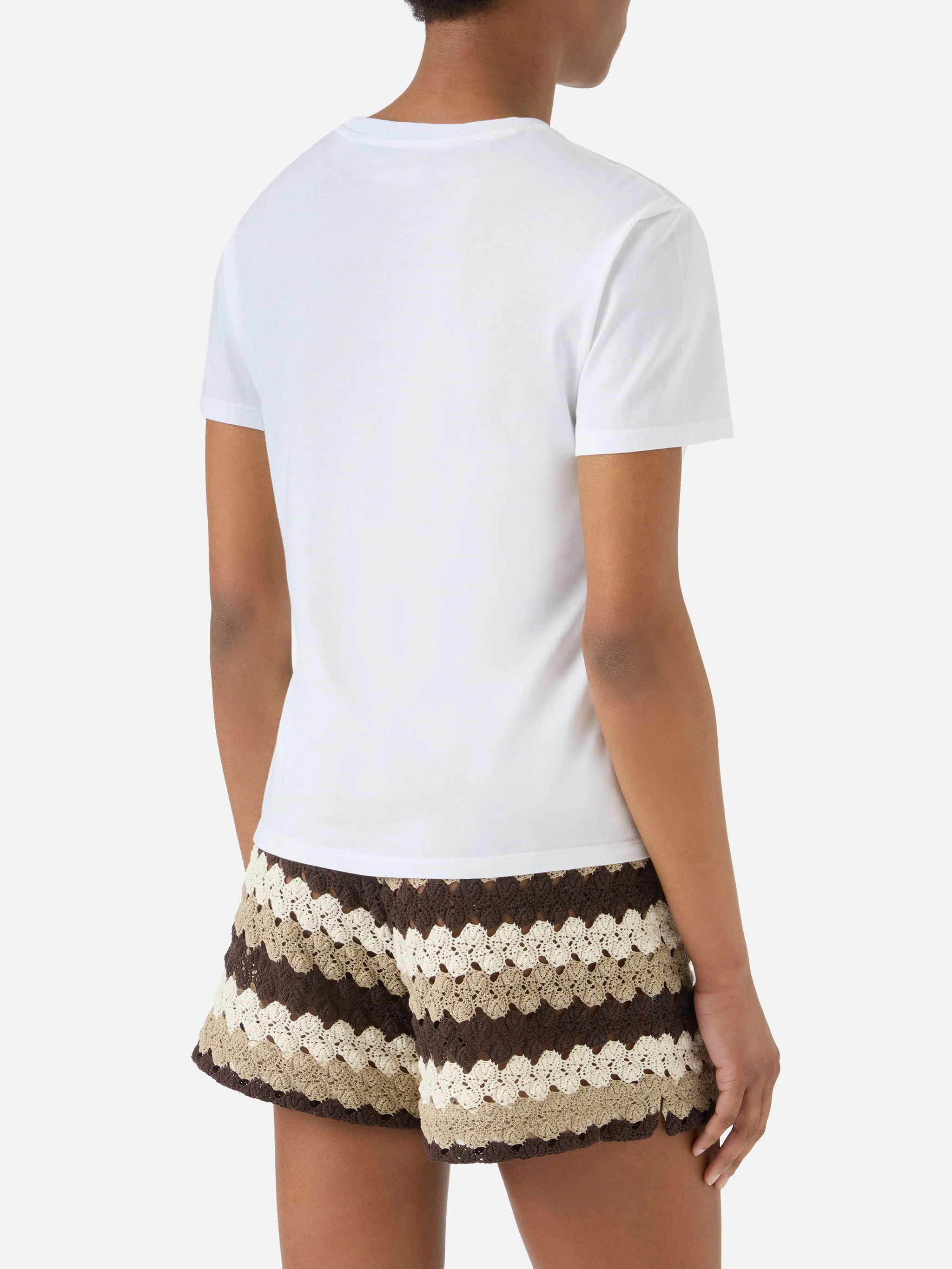 White Emilie T-shirt with Me la tiro embroidery - Image 3