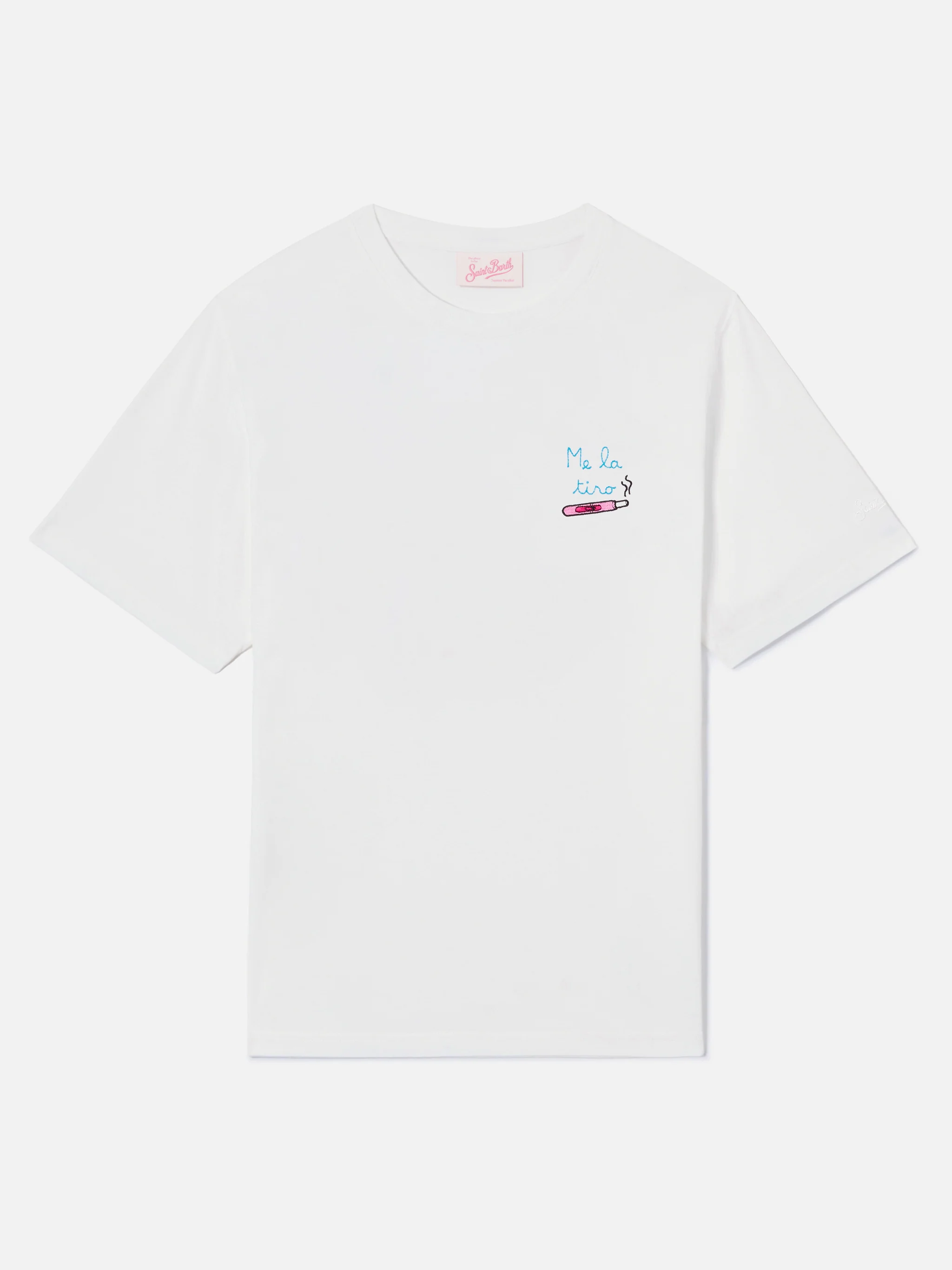 White Emilie T-shirt with Me la tiro embroidery - Image 4