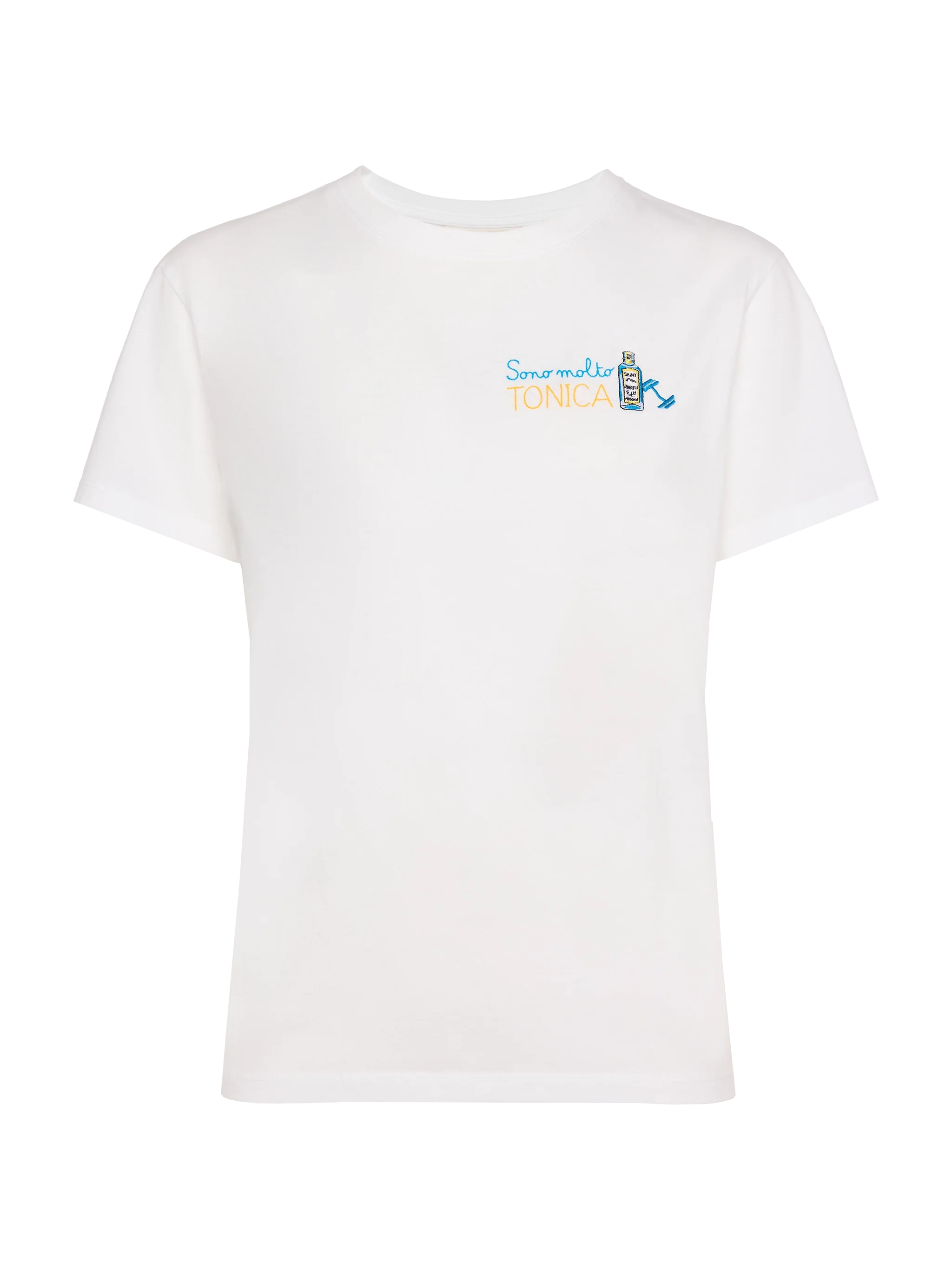 White Emilie T-shirt with Sono molto Tonica embroidery - Image 4