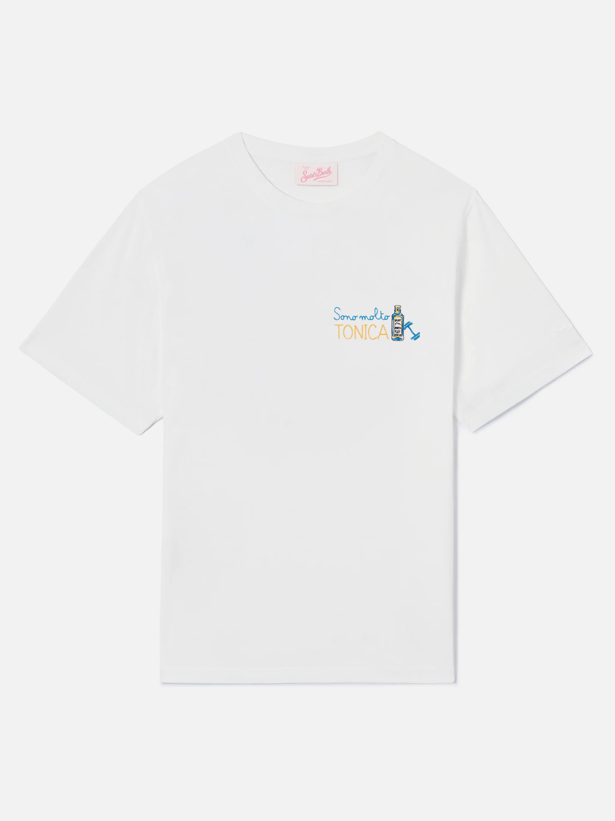 White Emilie T-shirt with Sono molto Tonica embroidery - Image 5