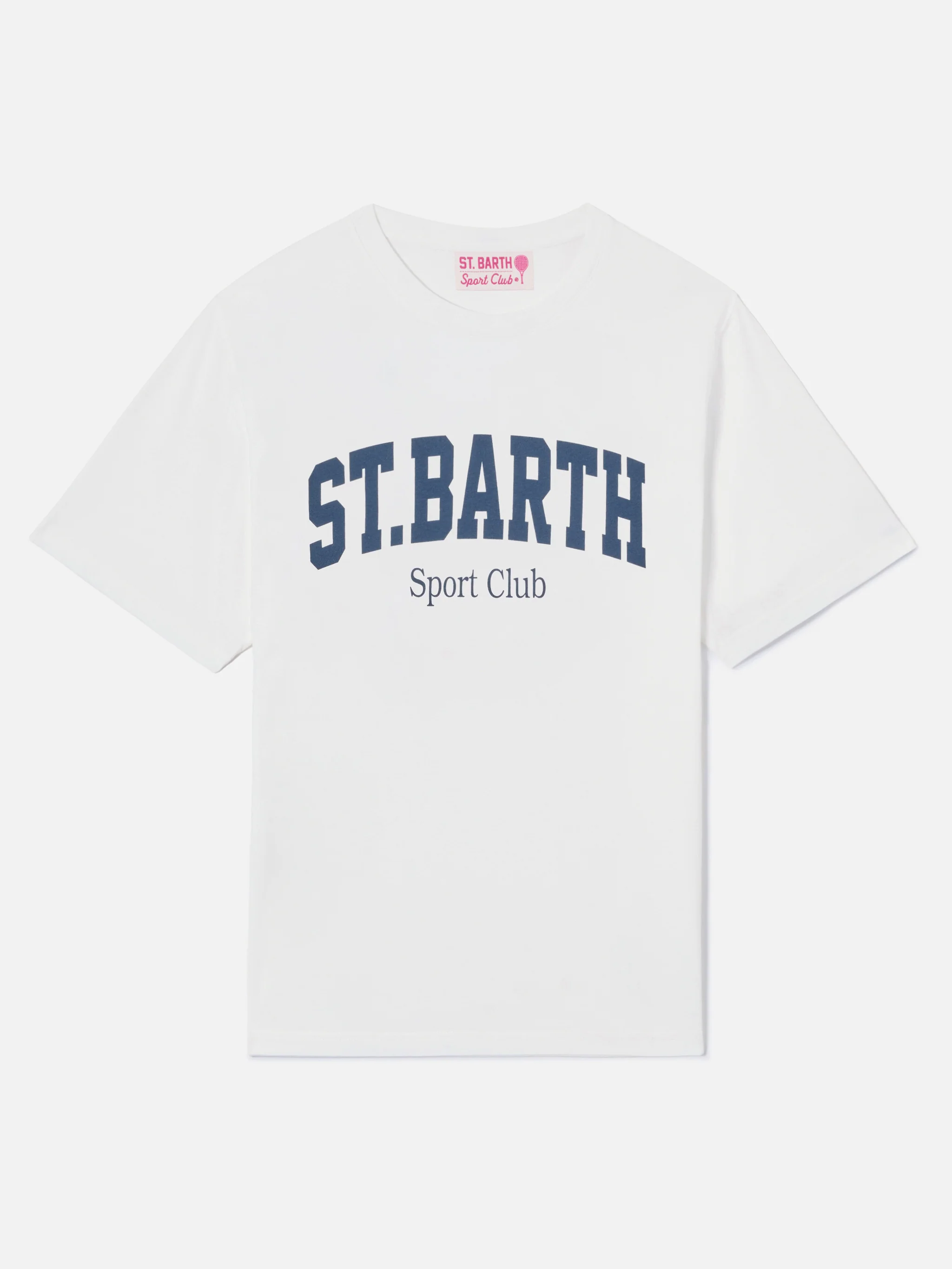 White Emilie T-shirt with Sport Club print