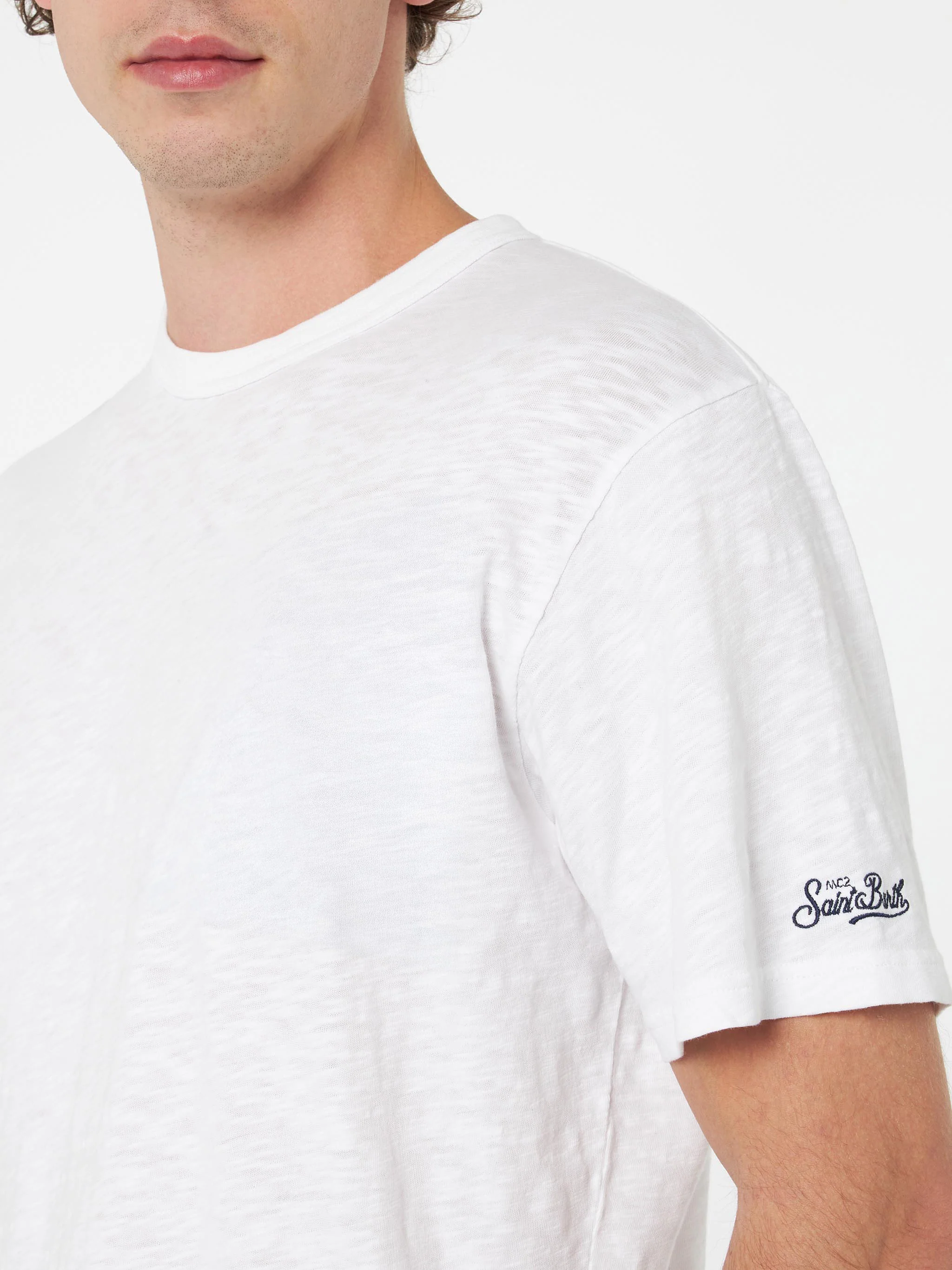 President flamed cotton t-shirt in white solid color - Image 2