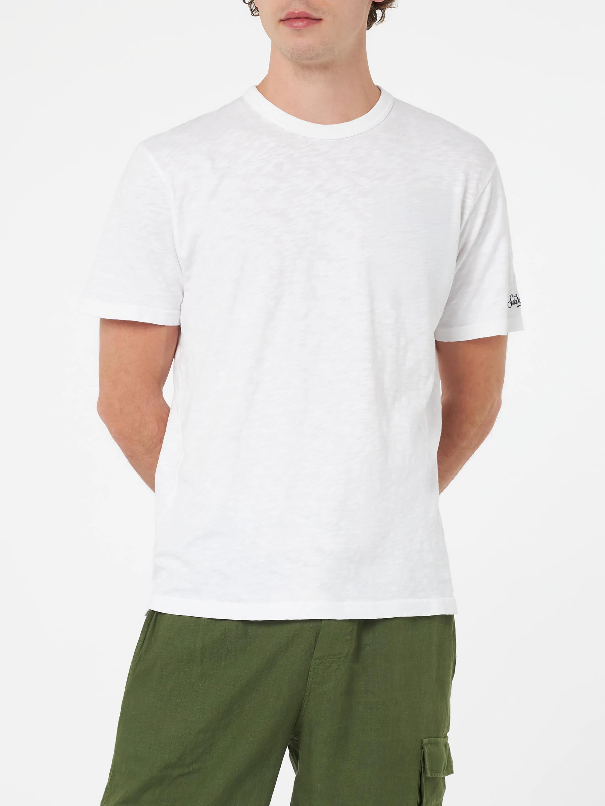 President flamed cotton t-shirt in white solid color - Image 3